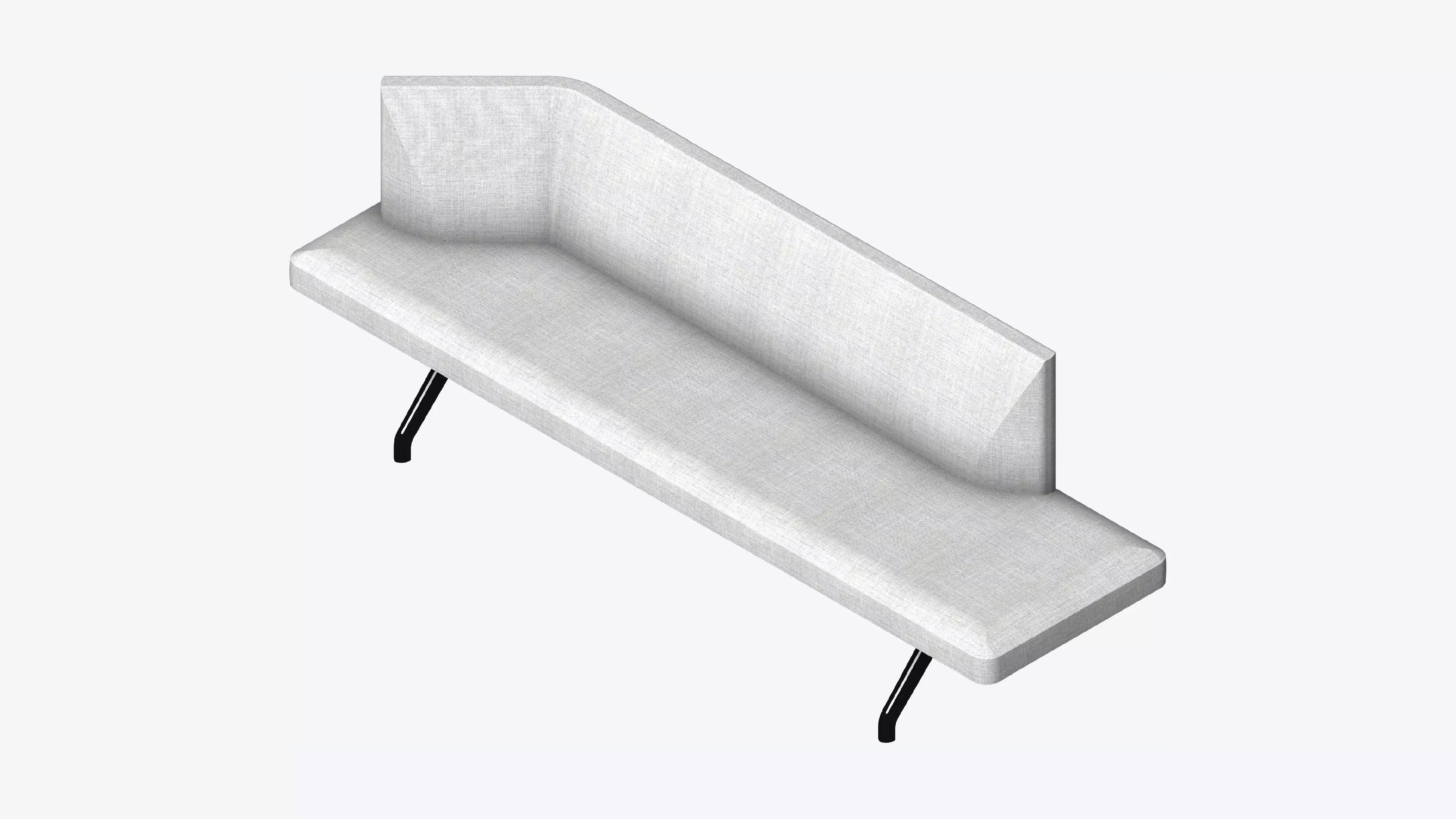 Seat - Bench - Worksmart - Backrest Bent Low-poly 3D model_0