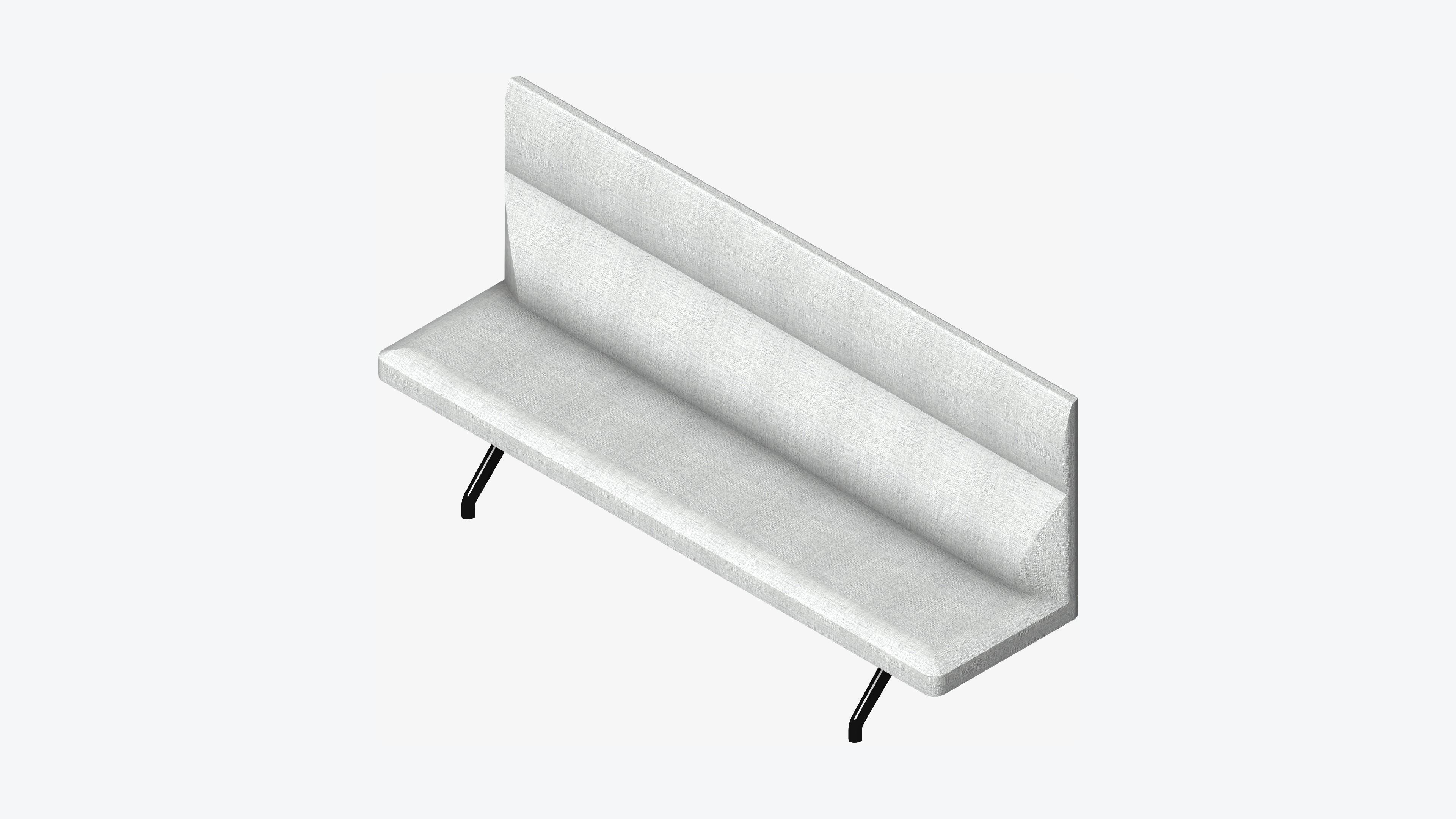 Seat - Bench - Worksmart - Backrest High Low-poly 3D model_6