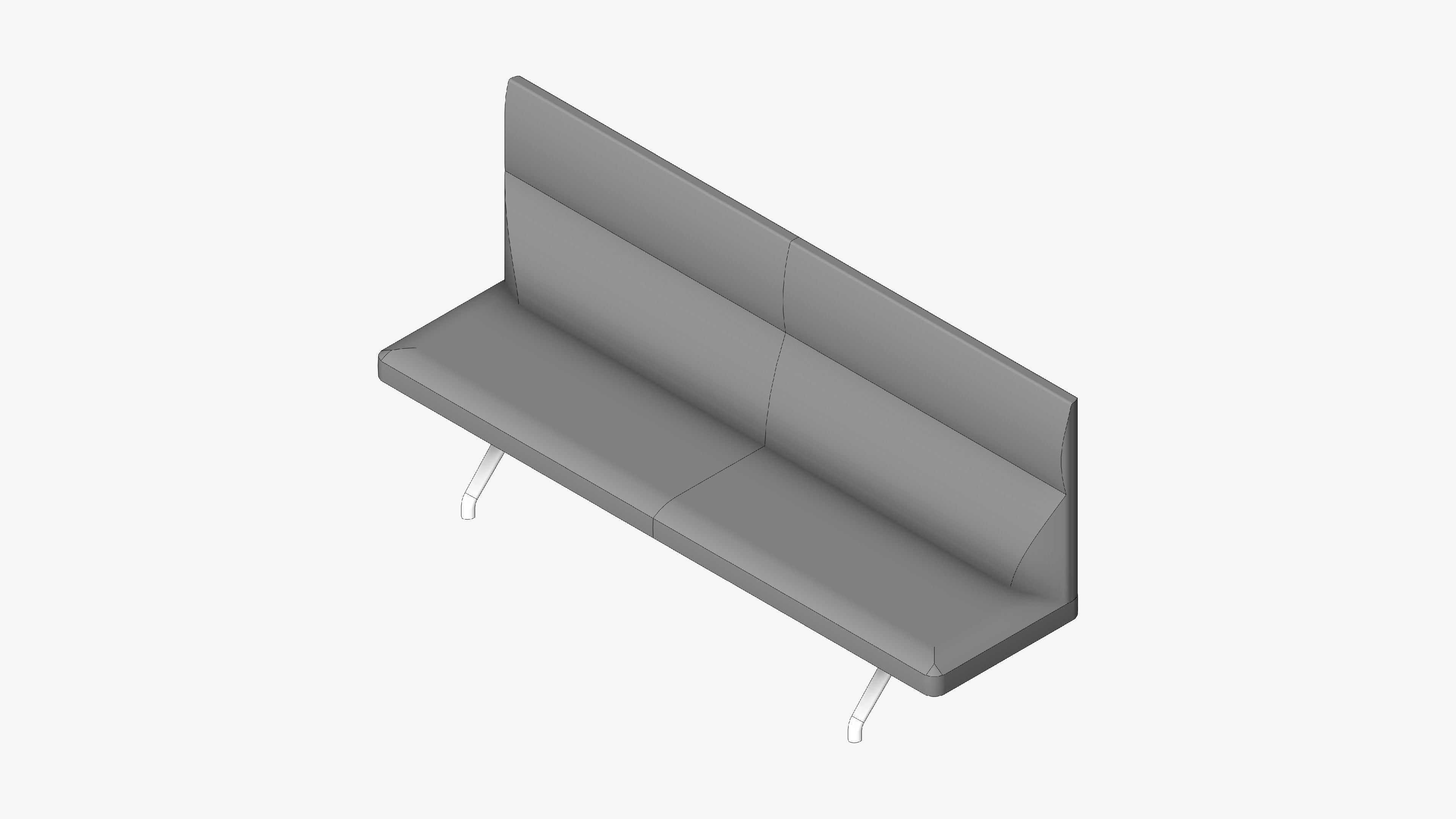 Seat - Bench - Worksmart - Backrest High Low-poly 3D model_1