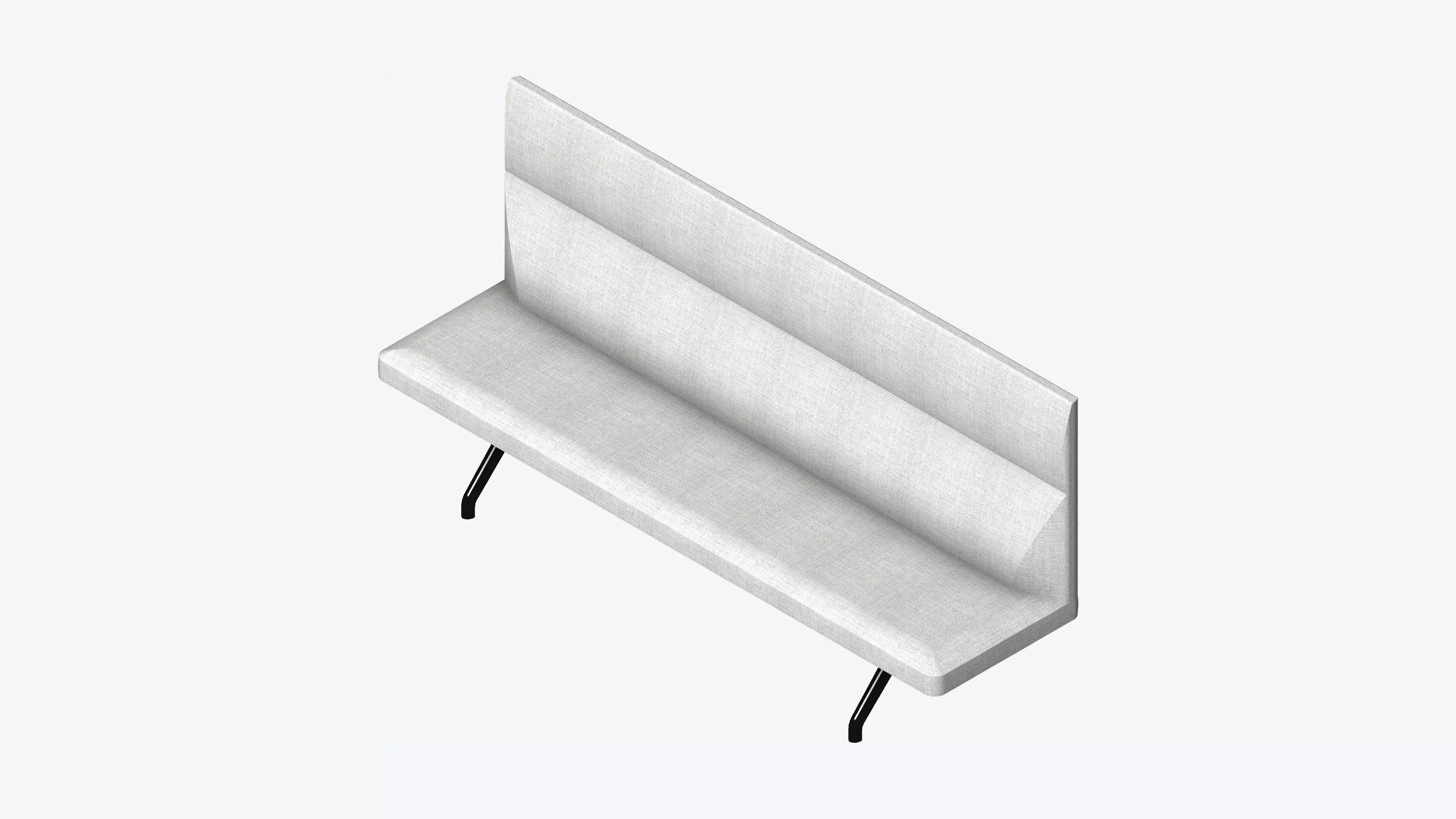 Seat - Bench - Worksmart - Backrest High Low-poly 3D model_0