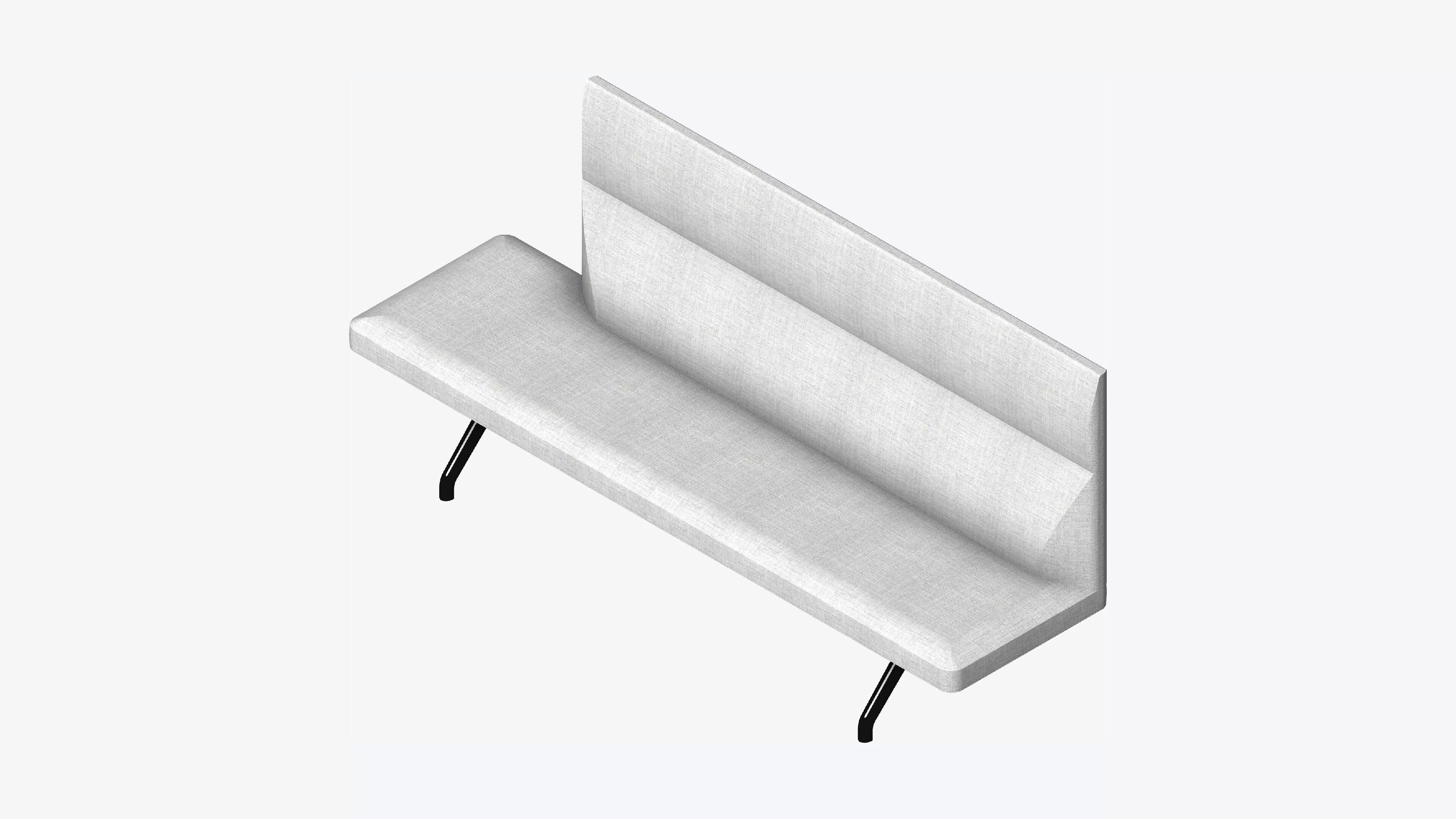 Seat - Bench - Worksmart - Backrest High Open End Low-poly 3D model
