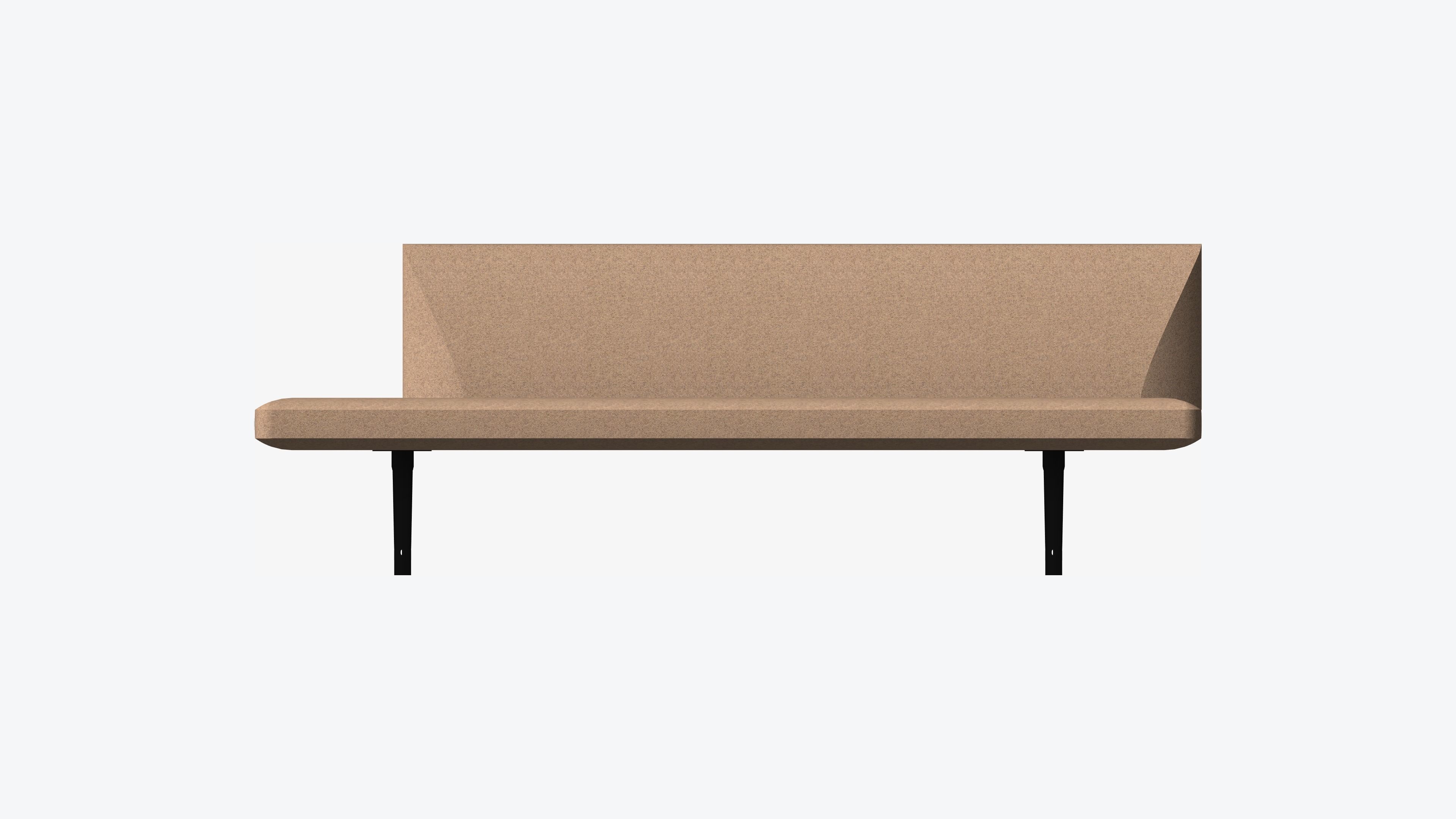 Seat - Bench - Worksmart - Backrest Low Open End Low-poly 3D model_4