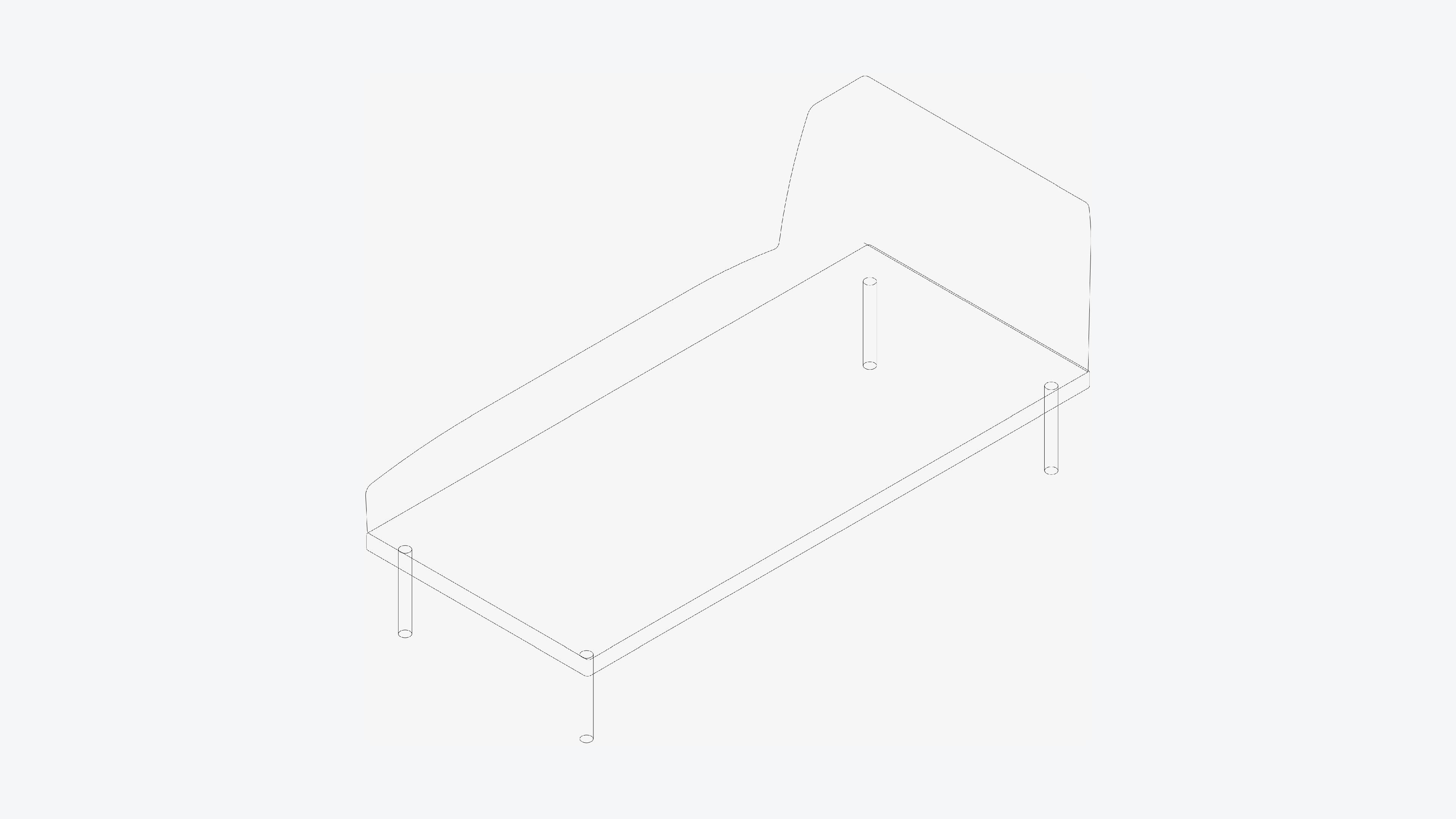 Seat - Chaise - Simplicity Low-poly 3D model_3
