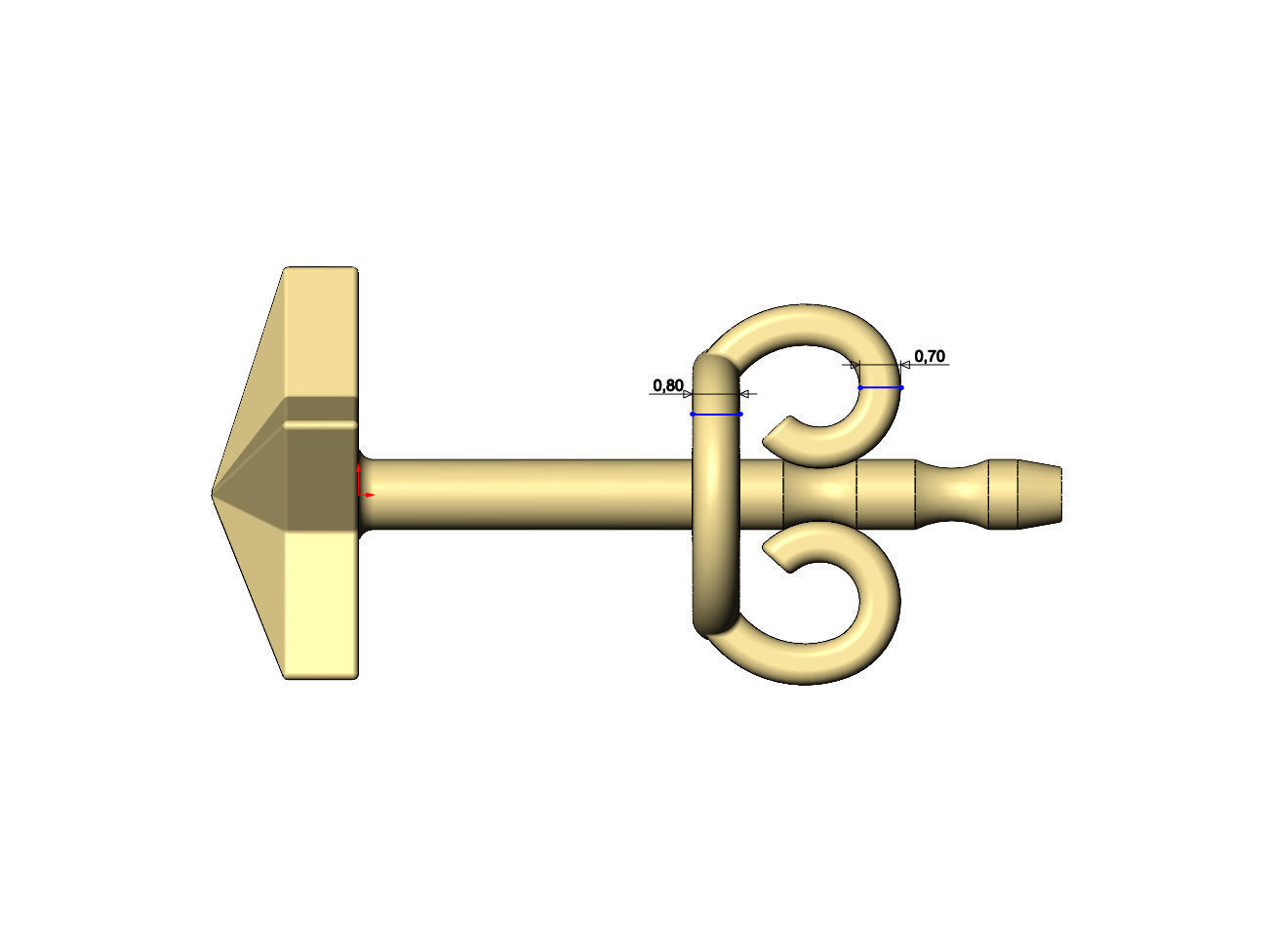 Faceted star stud earring 3D print model_5