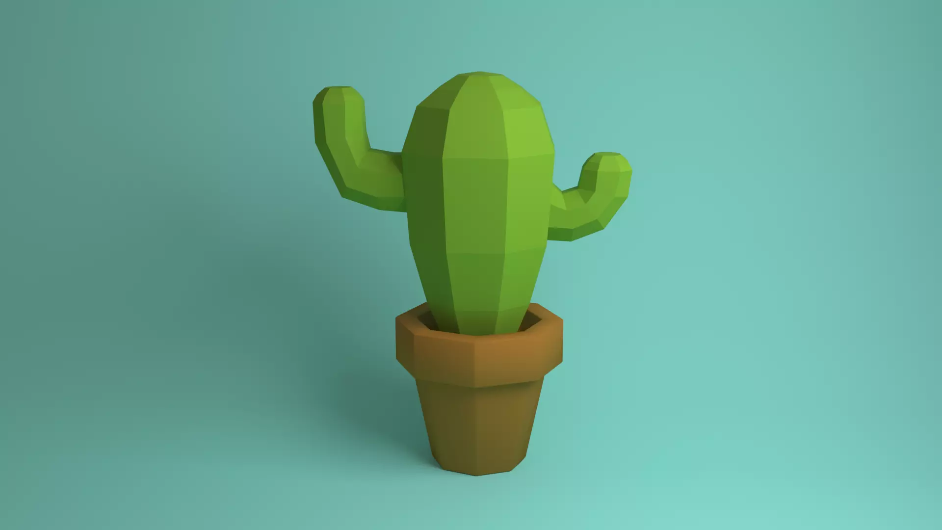 cactus in pot Free low-poly 3D model_0