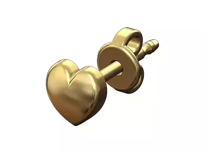 Simple heart stud earring