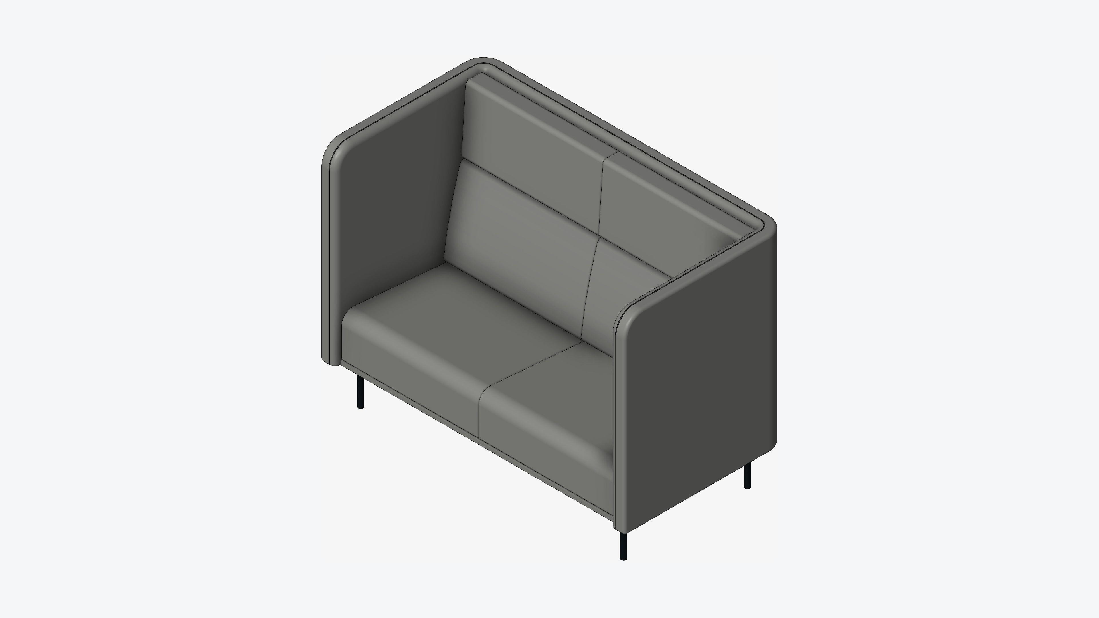 Seat - Sofa - Simplicity Low-poly 3D model_1