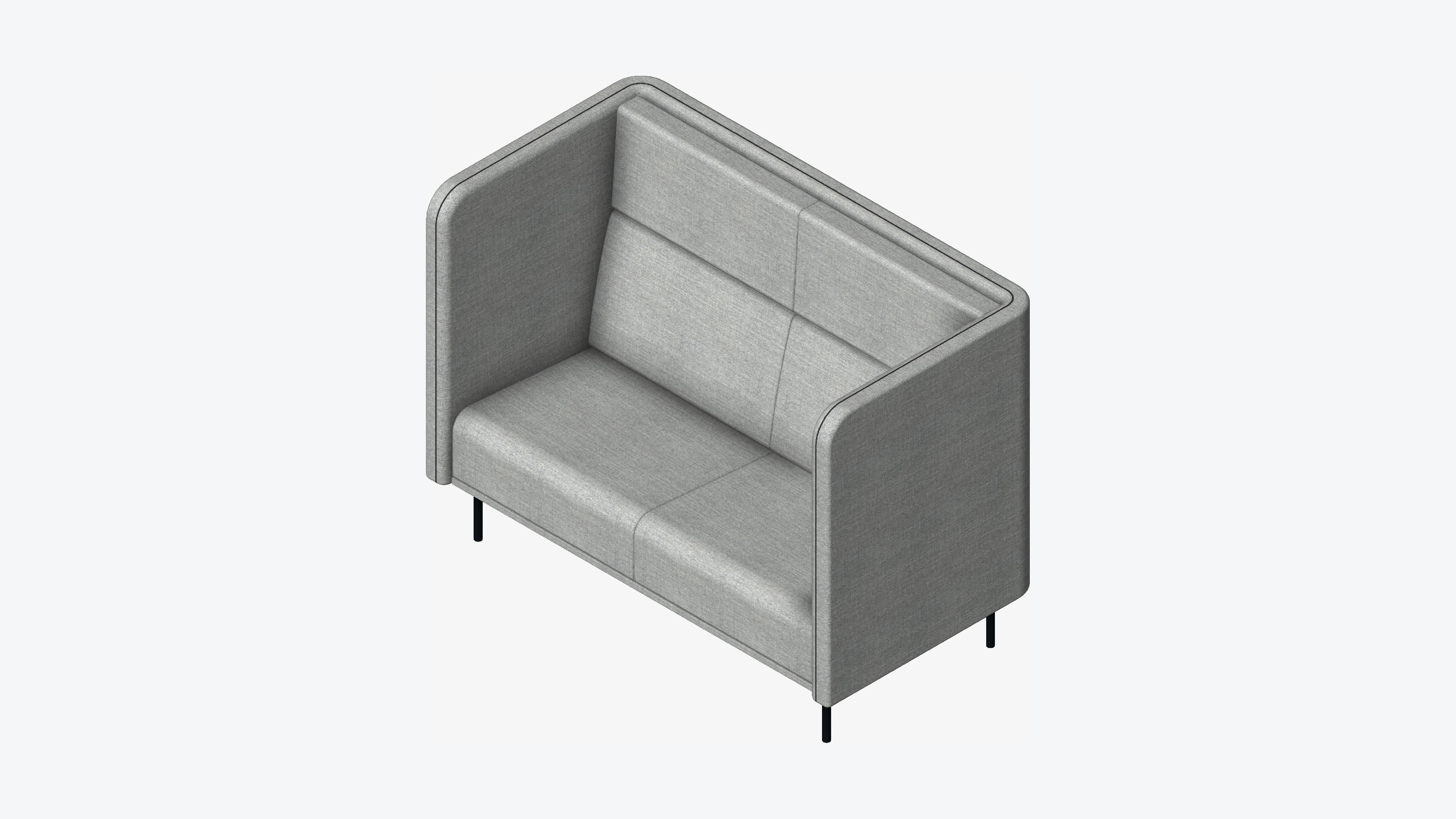 Seat - Sofa - Simplicity Low-poly 3D model_6