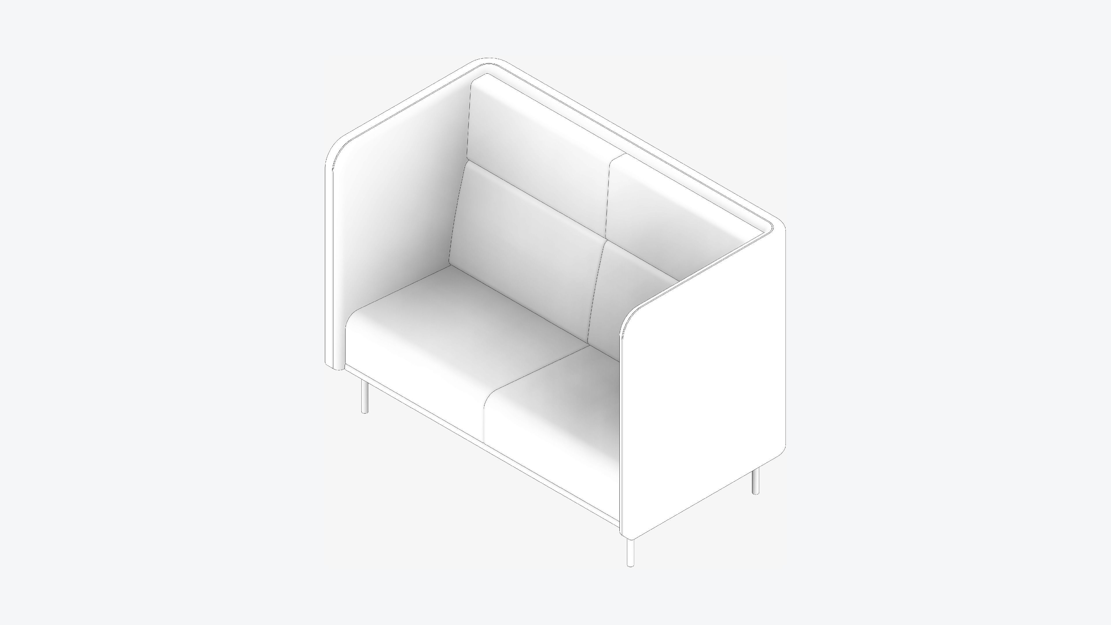 Seat - Sofa - Simplicity Low-poly 3D model_2