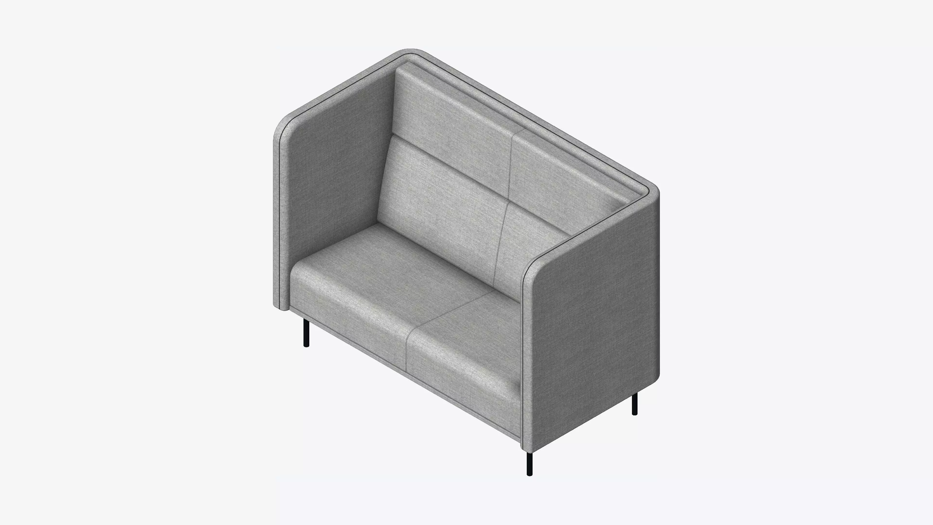 Seat - Sofa - Simplicity Low-poly 3D model_0