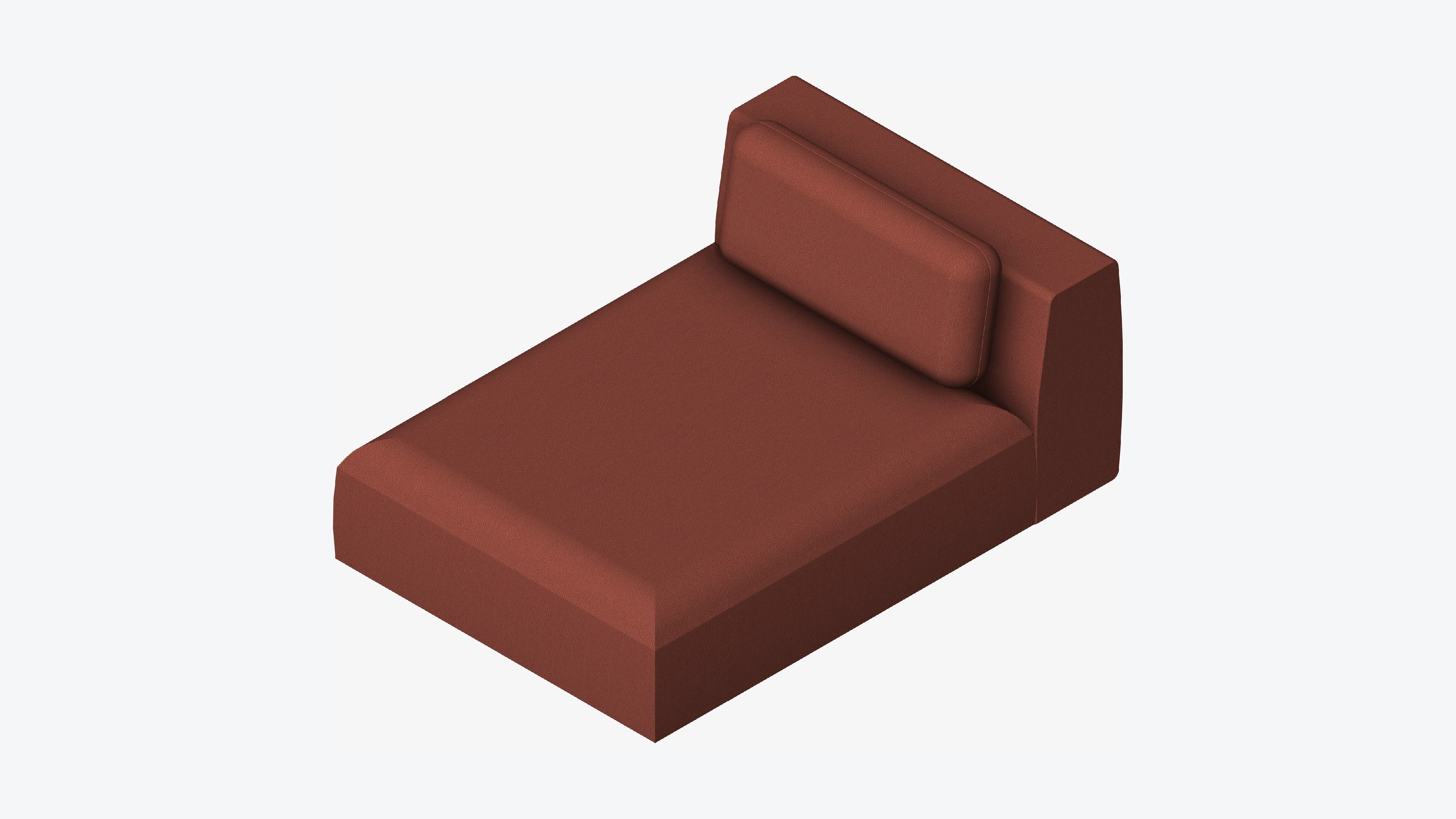 Seat - Sofa - Simplicity - Chaise - No Arm Low-poly 3D model_6
