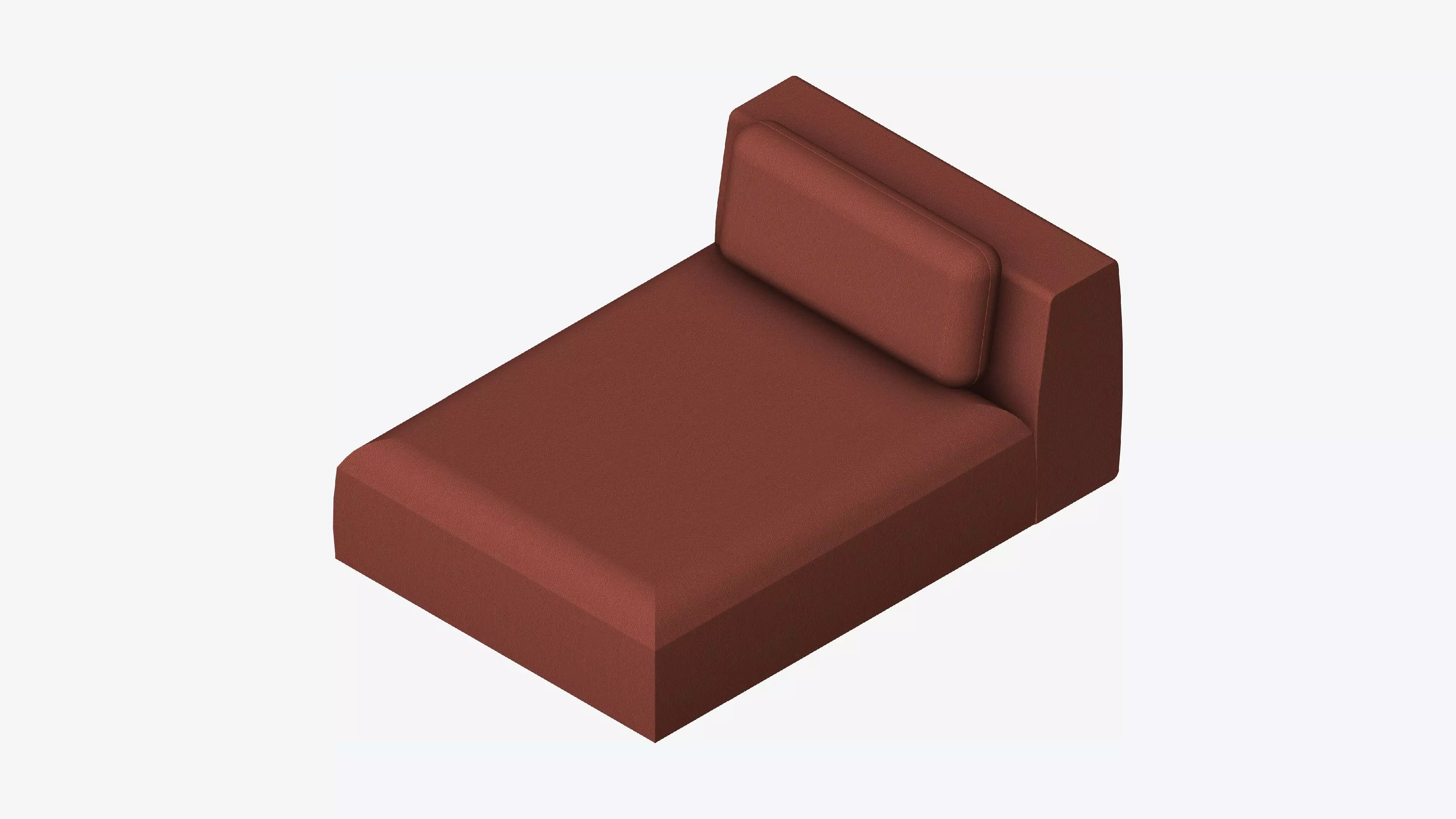 Seat - Sofa - Simplicity - Chaise - No Arm Low-poly 3D model_0