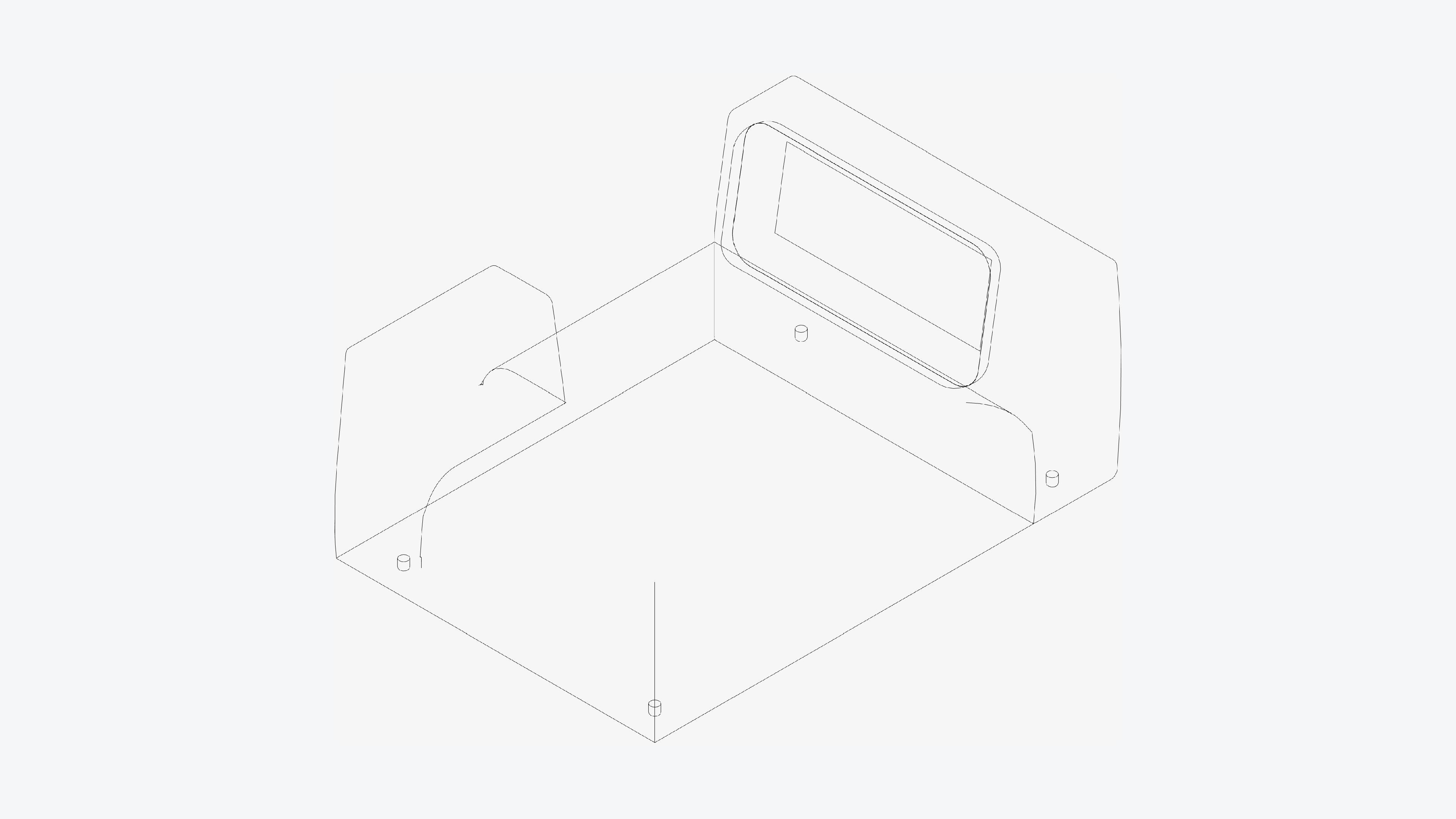 Seat - Sofa - Simplicity - Chaise - One Arm Low-poly 3D model_3