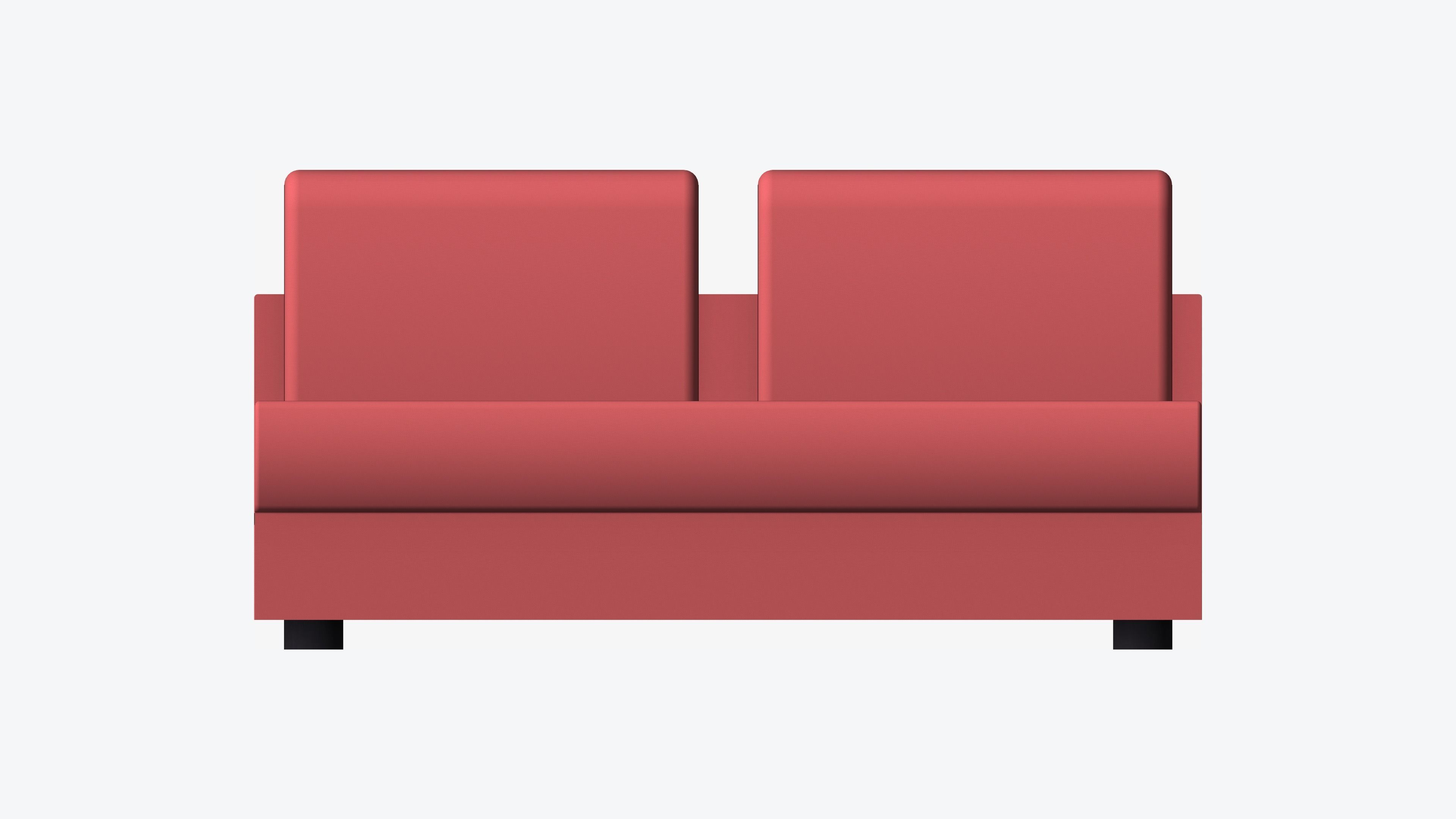 Seat - Sofa - Simplicity - Comfort - Double - No Arm Low-poly 3D model_4