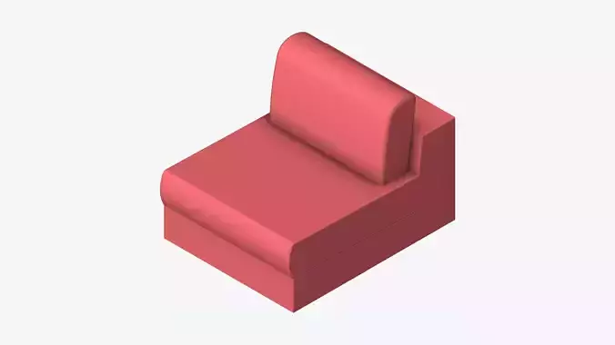 Seat - Sofa - Simplicity - Comfort - Single - No Arm Low-poly 3D model