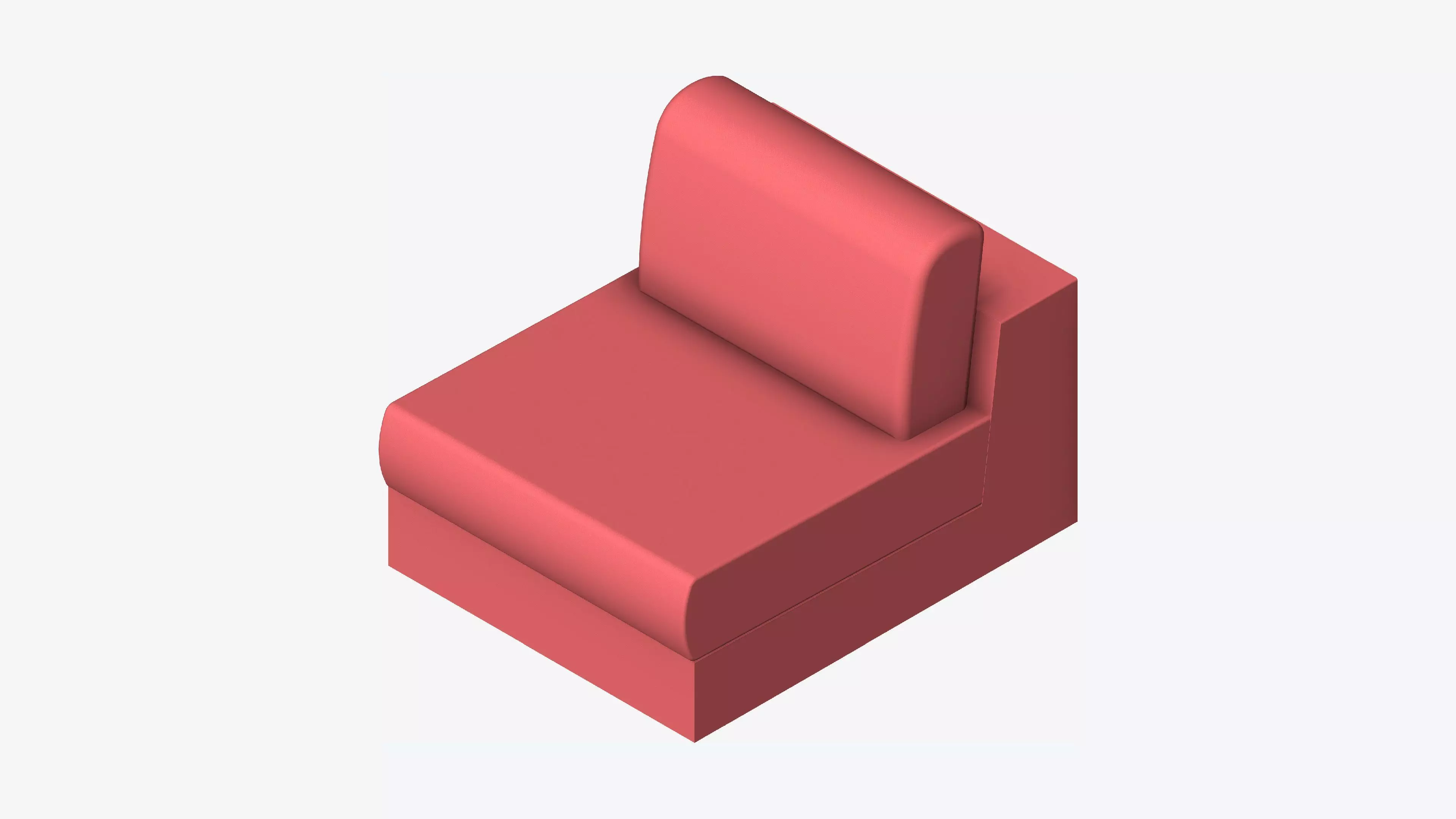 Seat - Sofa - Simplicity - Comfort - Single - No Arm Low-poly 3D model_0