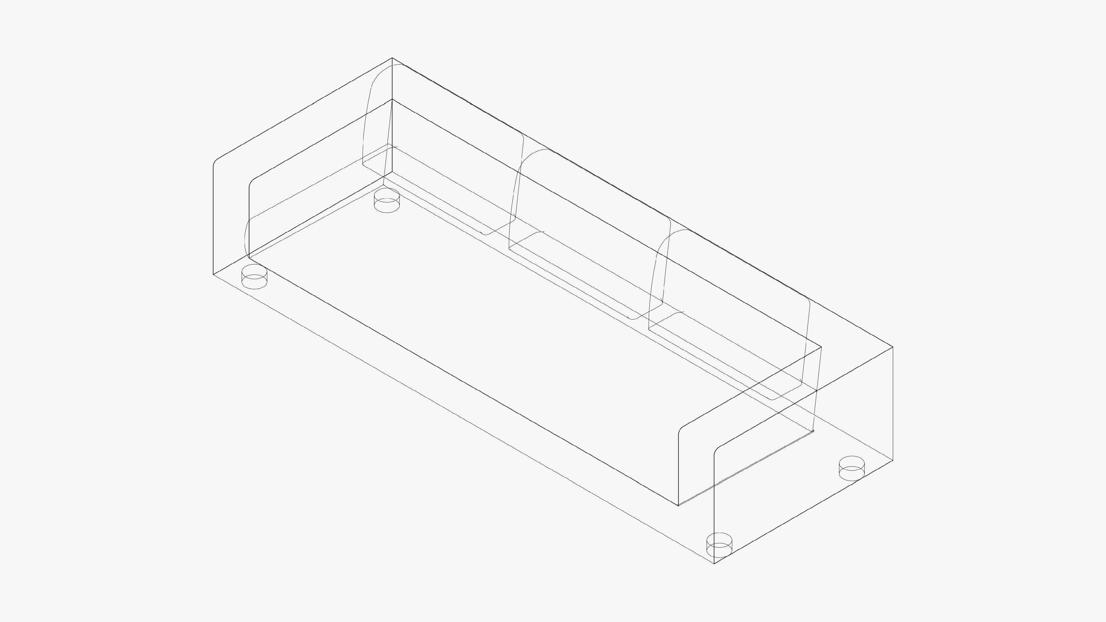 Seat - Sofa - Simplicity - Comfort - Triple Low-poly 3D model_3