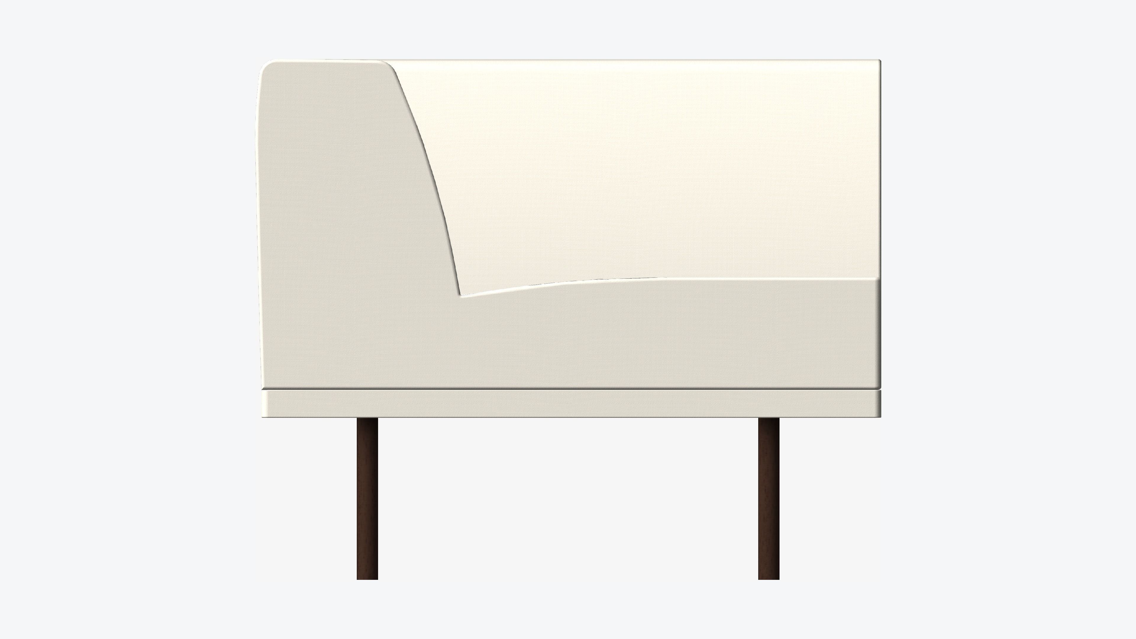 Seat - Sofa - Simplicity - Corner Low-poly 3D model_4