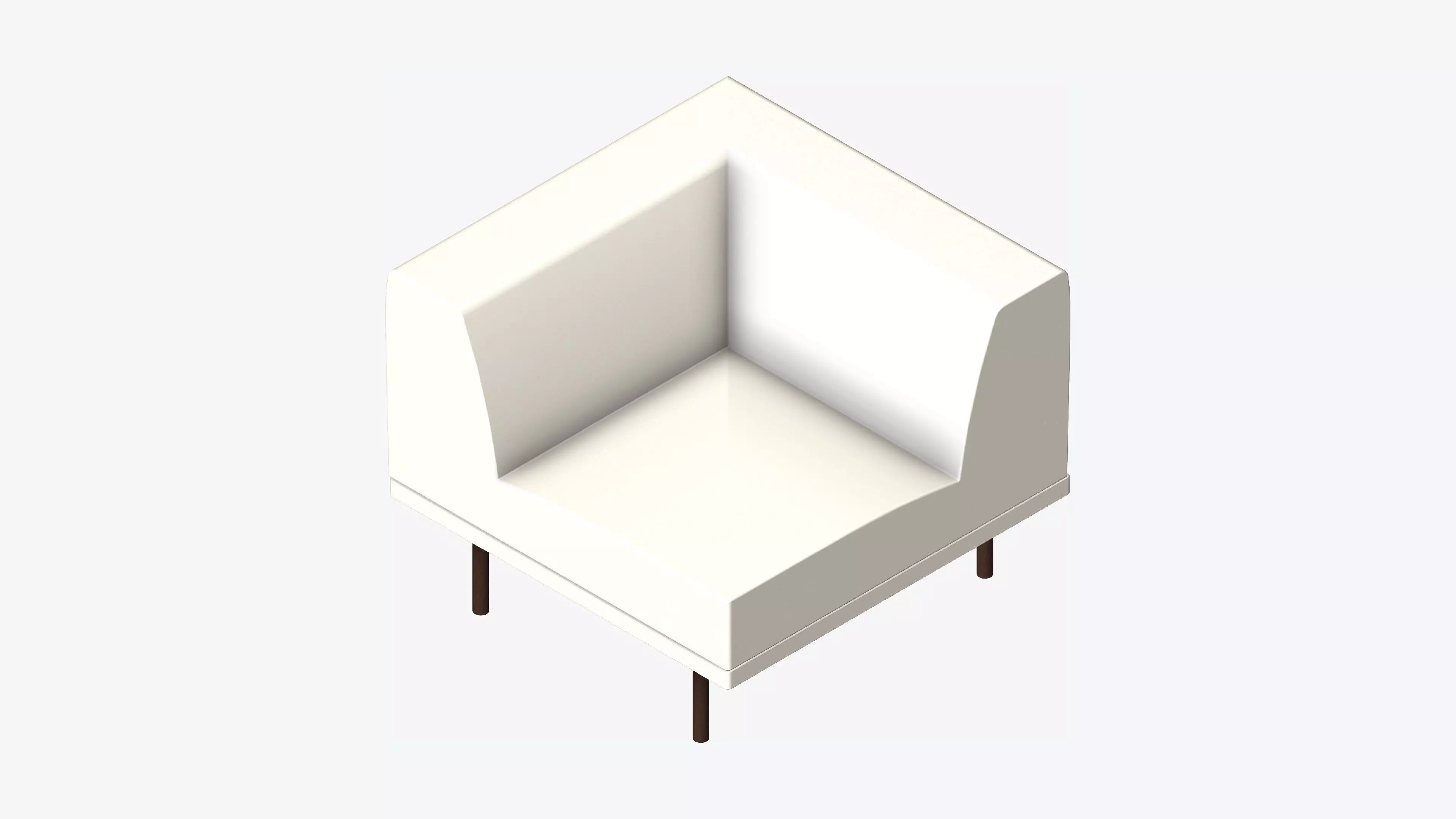Seat - Sofa - Simplicity - Corner Low-poly 3D model_0