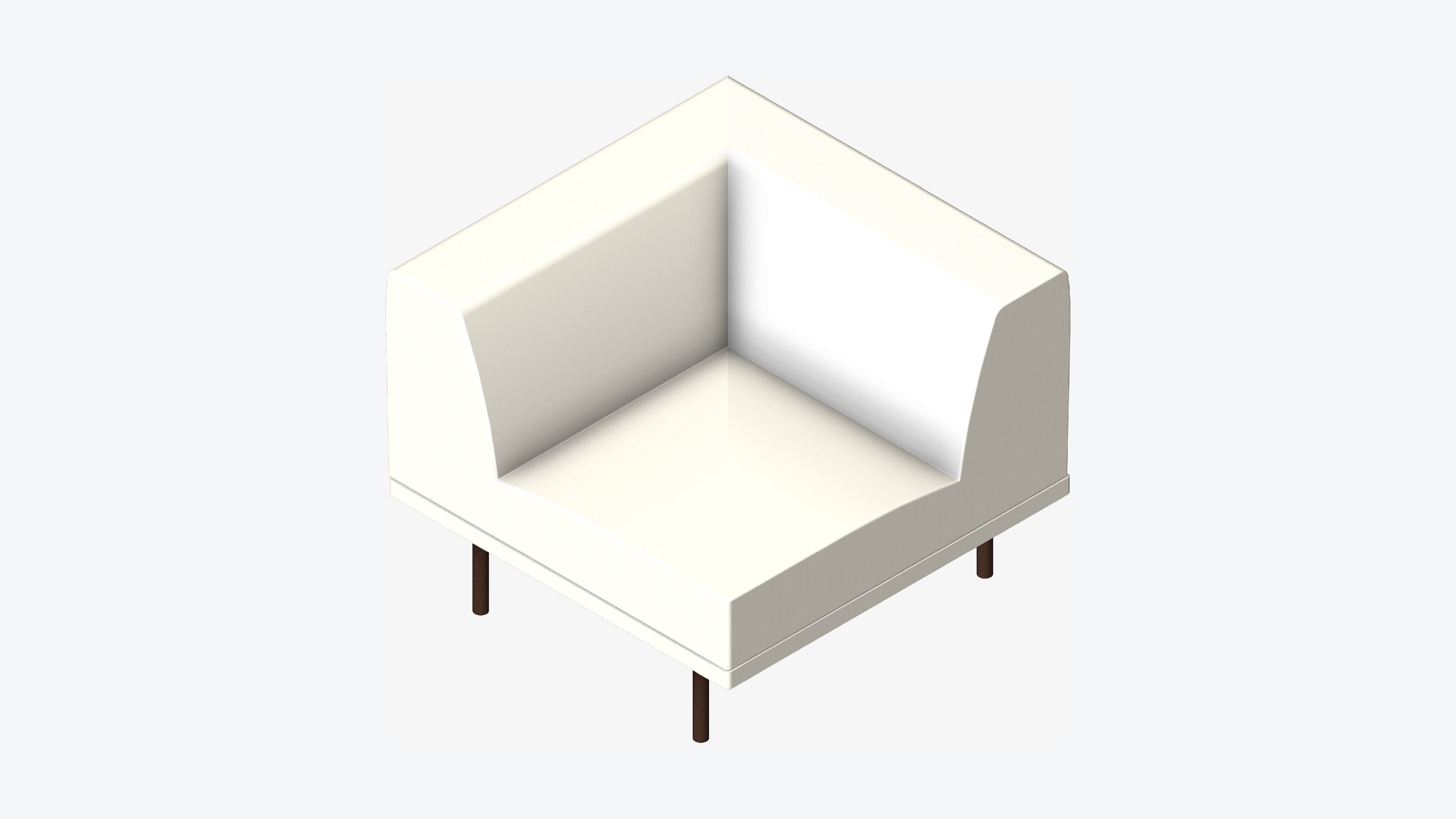 Seat - Sofa - Simplicity - Corner Low-poly 3D model_6