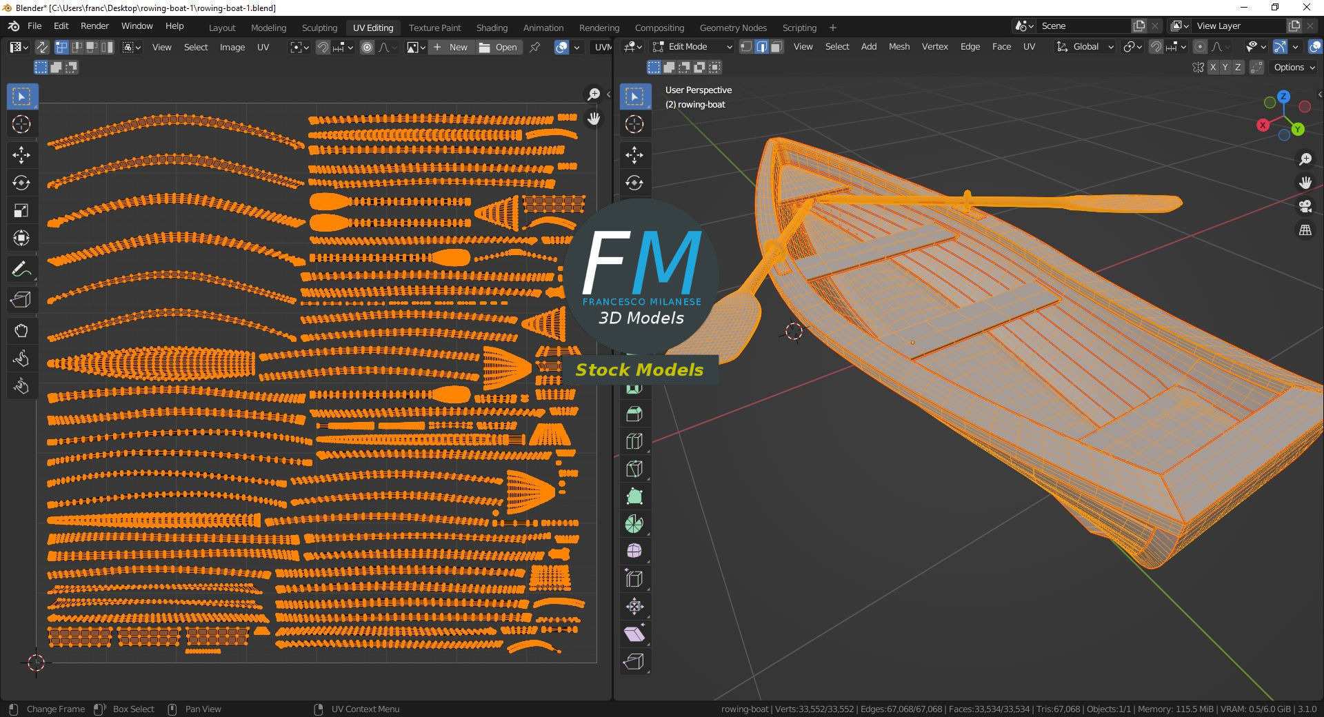 Rowing boat 1 3D model_10