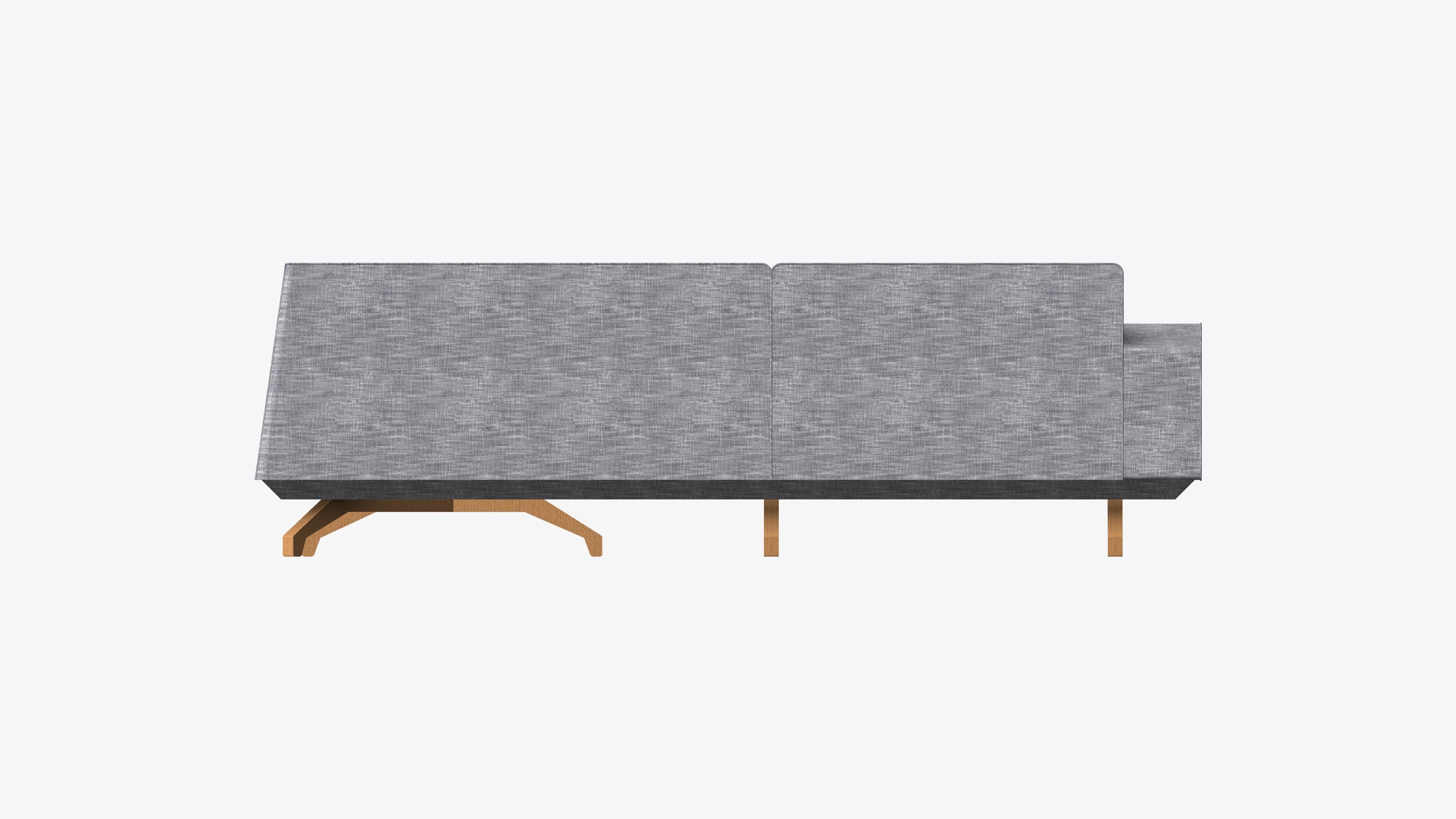 Seat - Sofa - Simplicity - Corner - w Table Low-poly 3D model_5