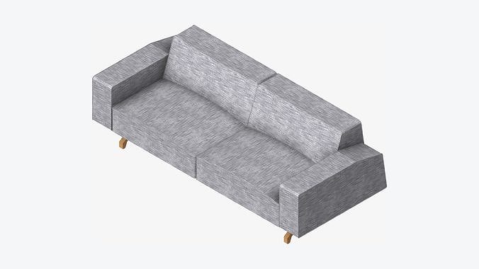 Seat - Sofa - Simplicity - Cosy - Double Low-poly 3D model