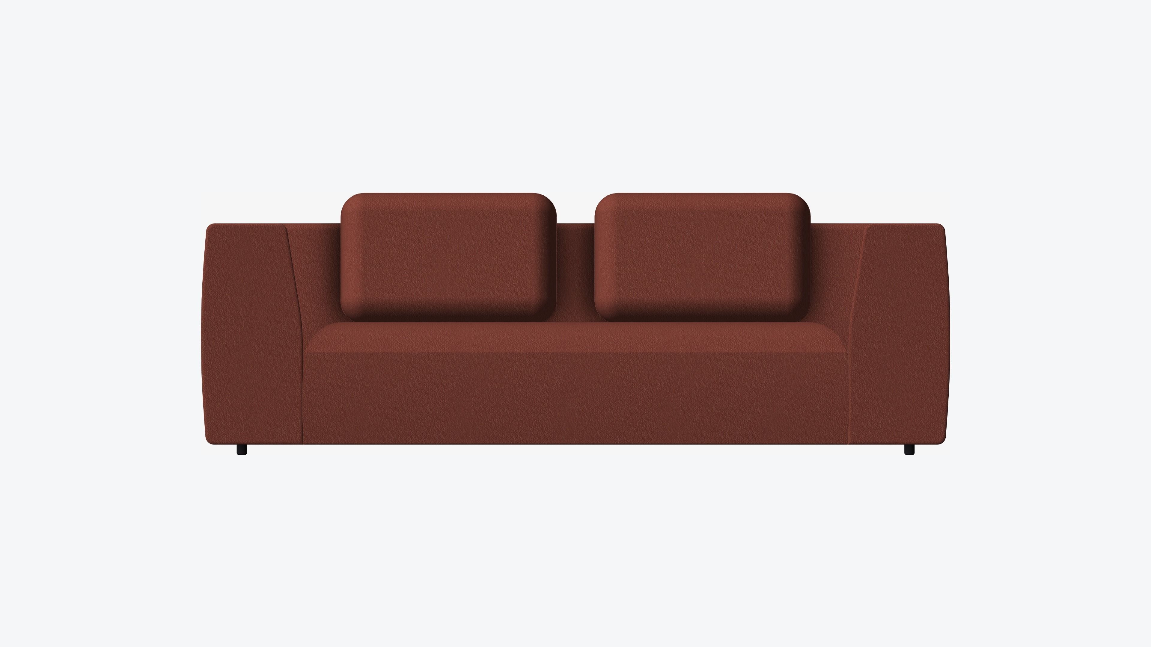 Seat - Sofa - Simplicity - Double - Two Arm Low-poly 3D model_4