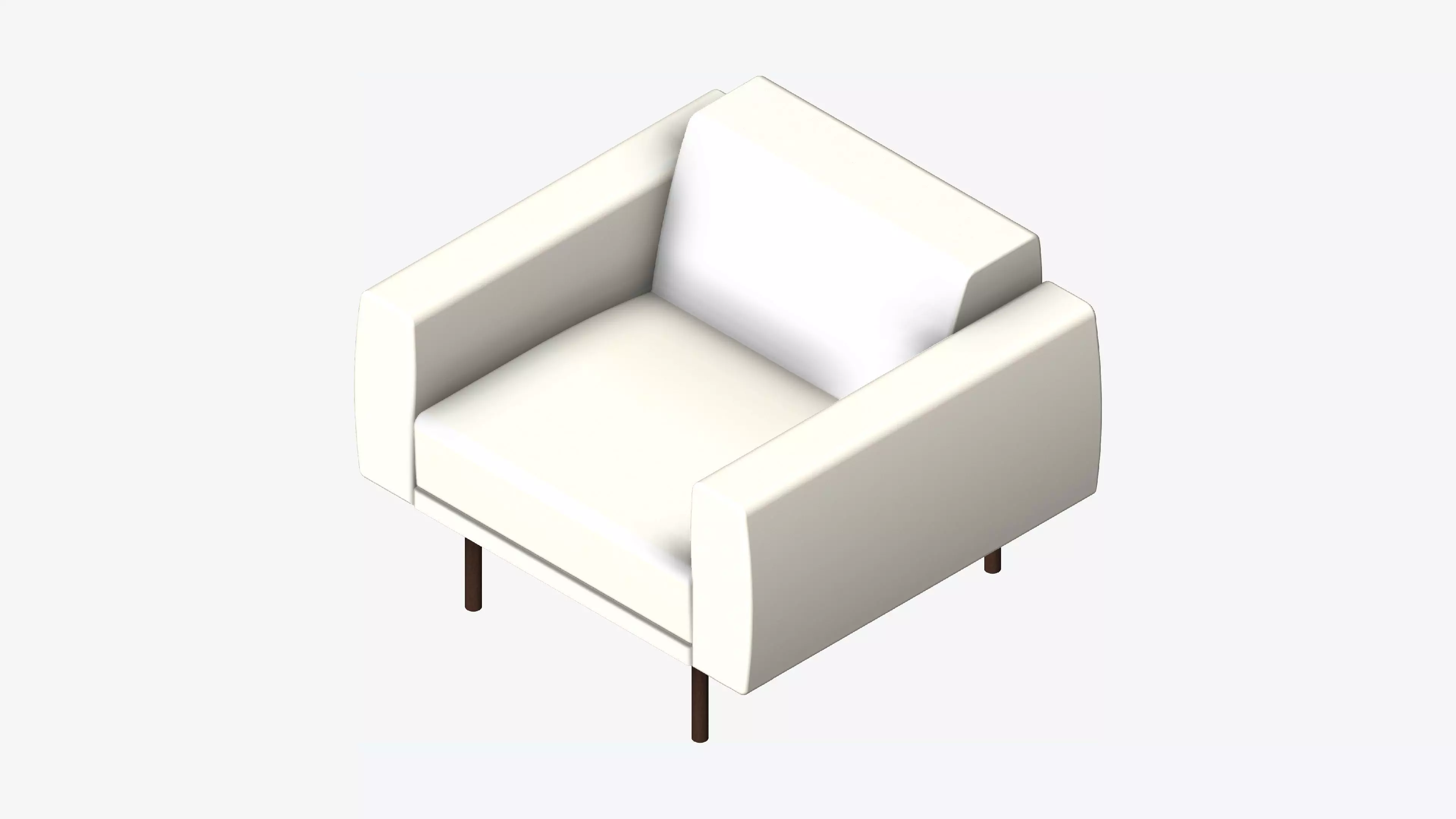 Seat - Sofa - Simplicity - Single Low-poly 3D model_0