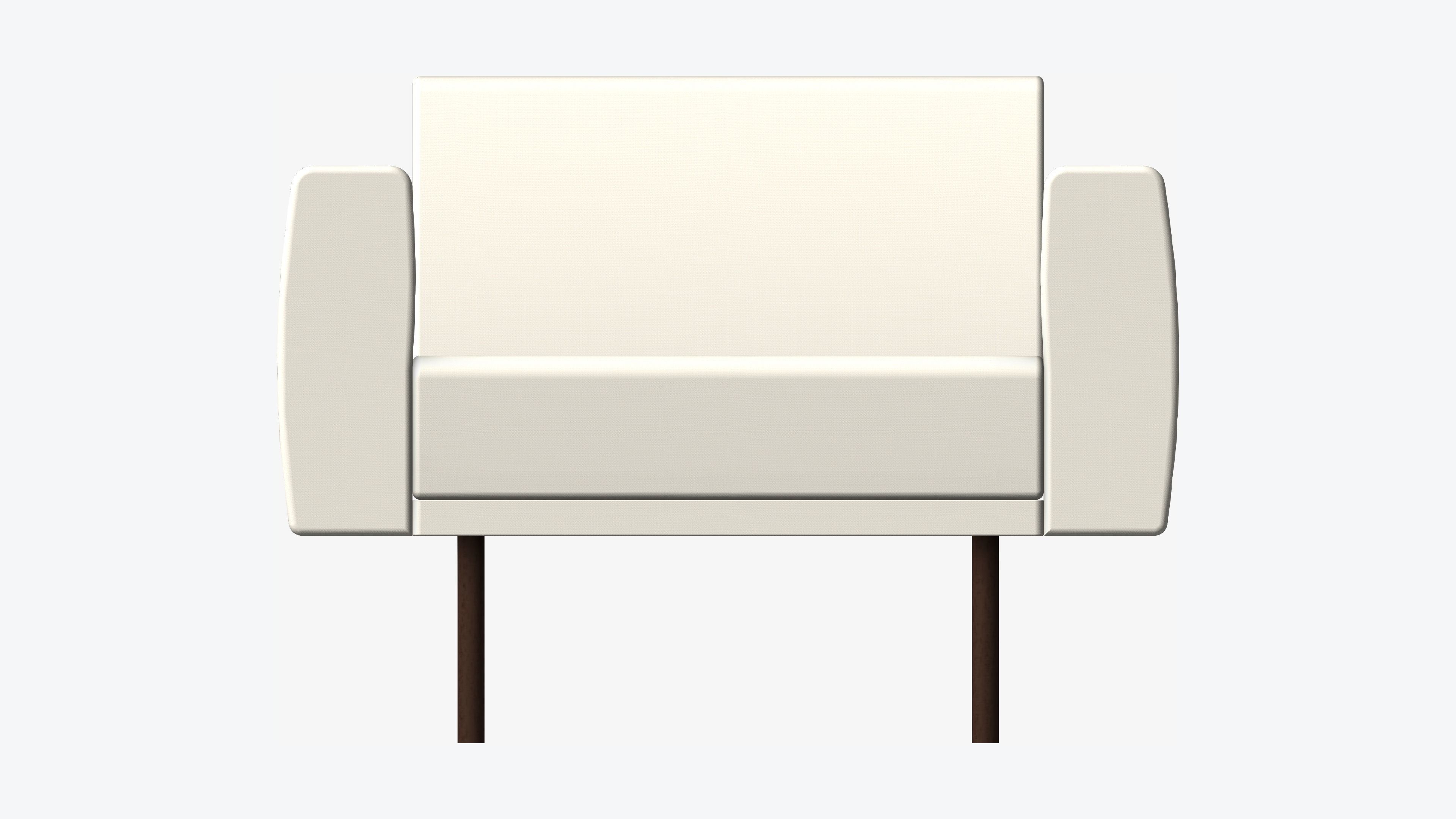 Seat - Sofa - Simplicity - Single Low-poly 3D model_4