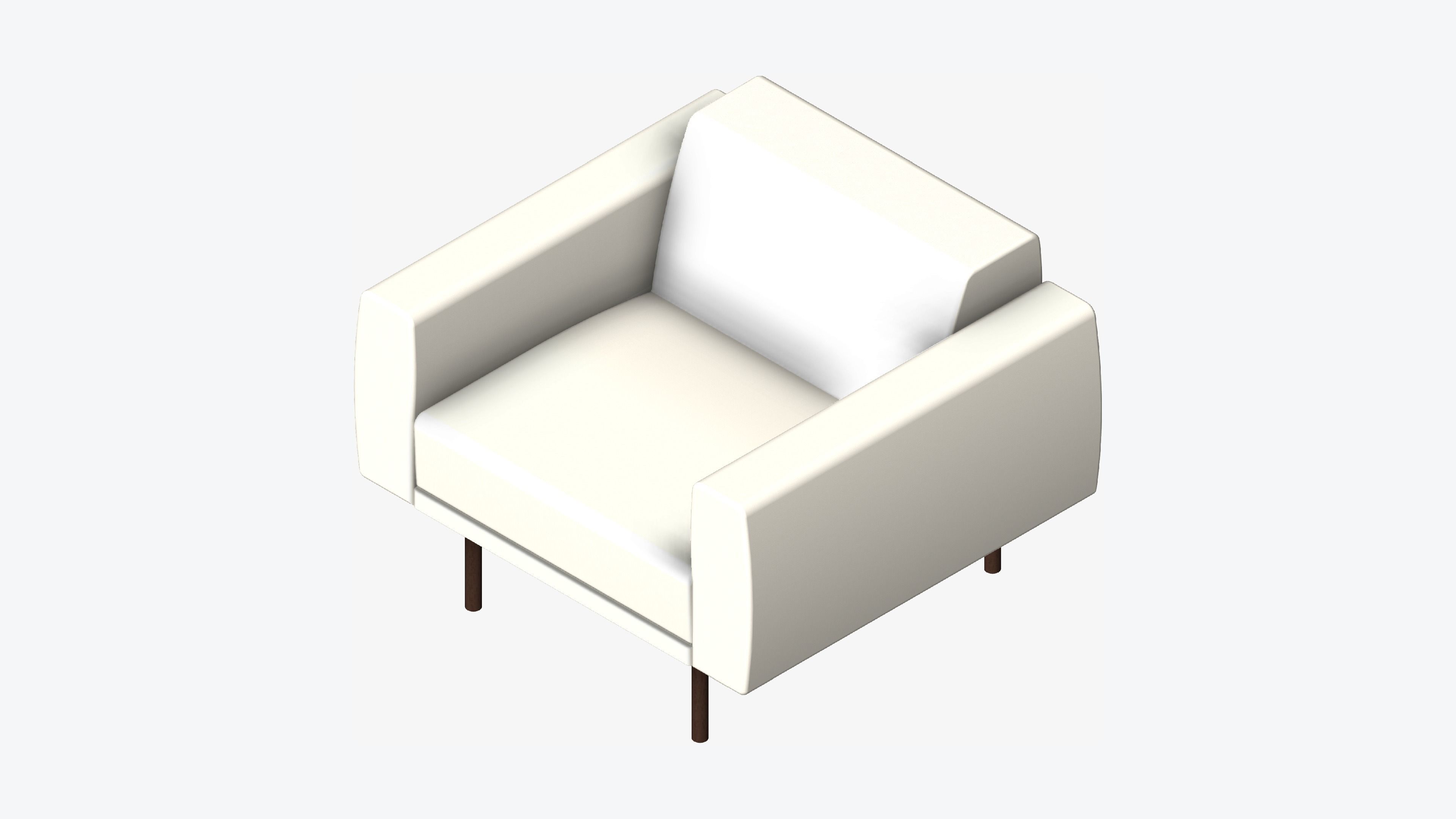 Seat - Sofa - Simplicity - Single Low-poly 3D model_6