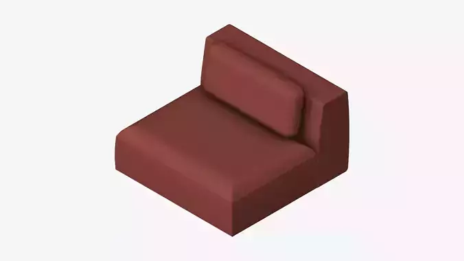 Seat - Sofa - Simplicity - Single - No Arm Low-poly 3D model