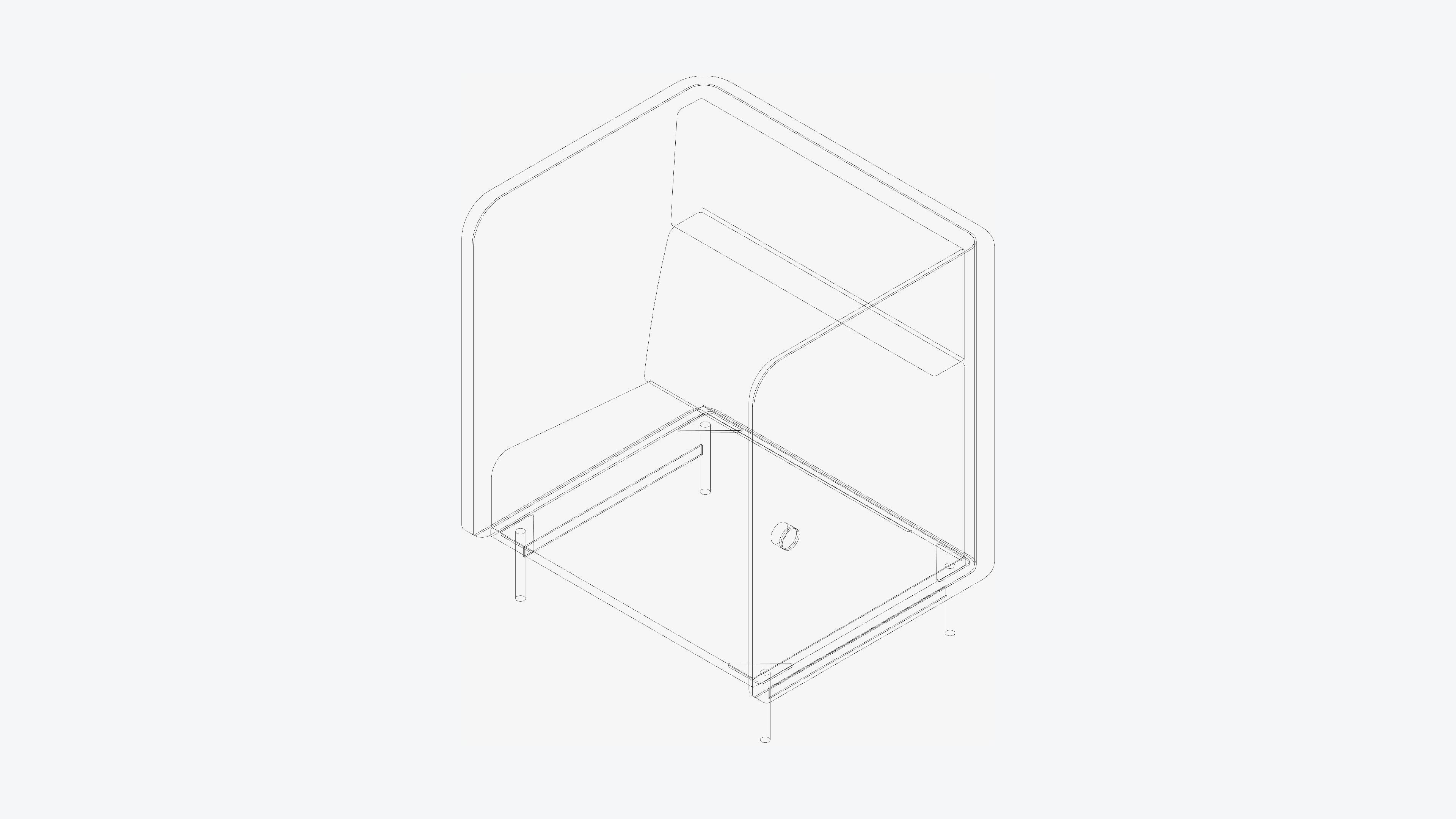 Seat - Sofa - Simplicity - Single - Type 1 Low-poly 3D model_3