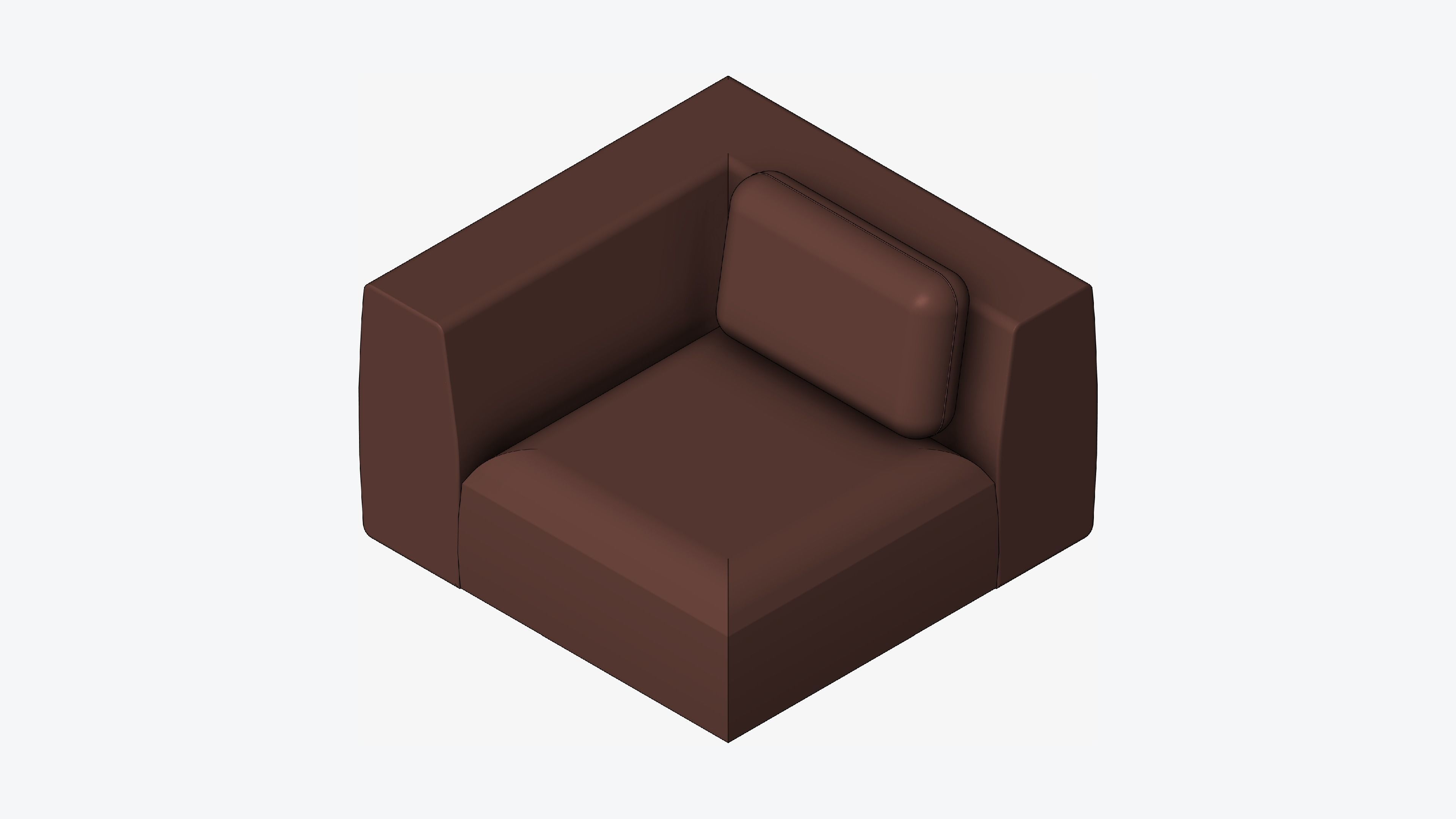 Seat - Sofa - Simplicity - Type 2 - Corner Low-poly 3D model_1