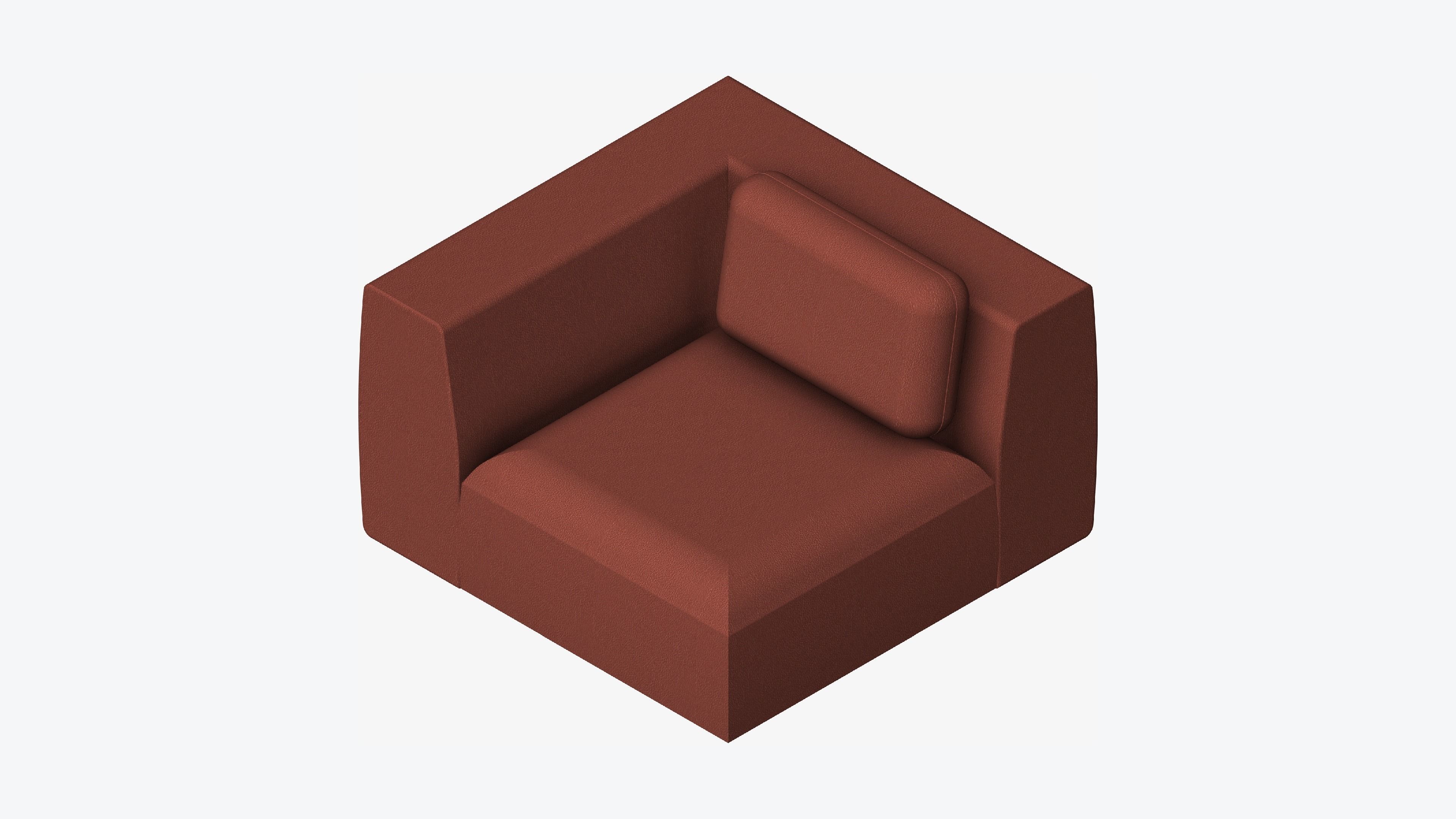 Seat - Sofa - Simplicity - Type 2 - Corner Low-poly 3D model_6