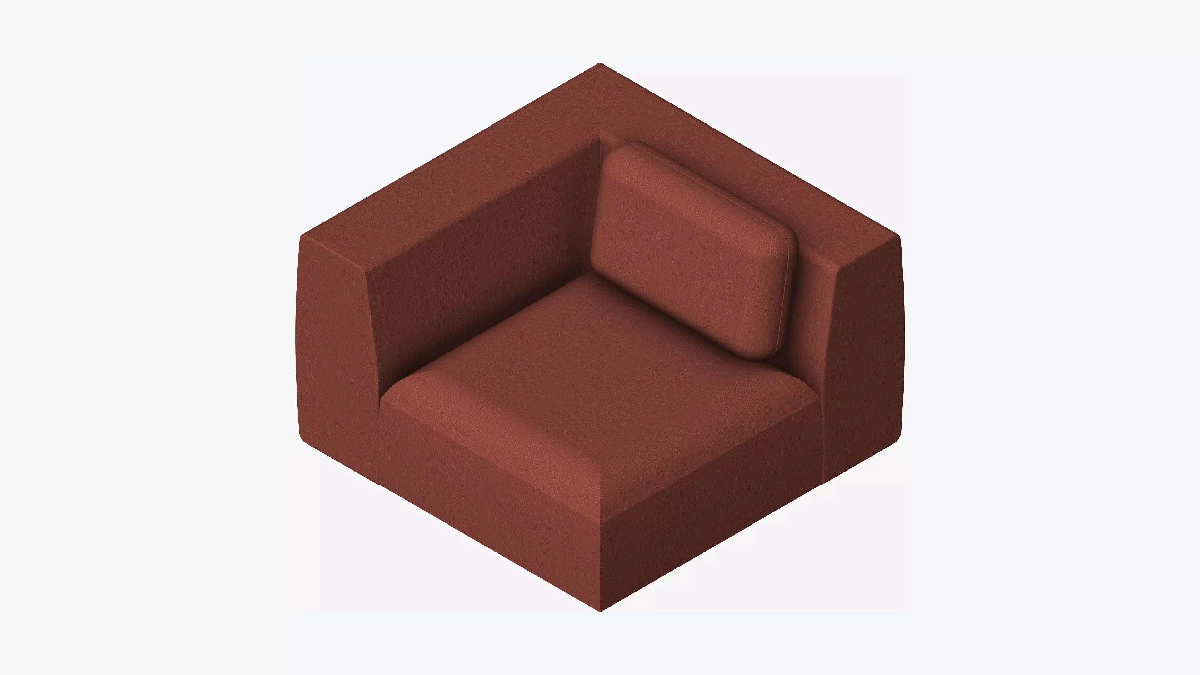 Seat - Sofa - Simplicity - Type 2 - Corner Low-poly 3D model_0