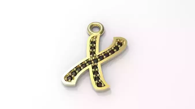 X Letter Alphabet Pendant