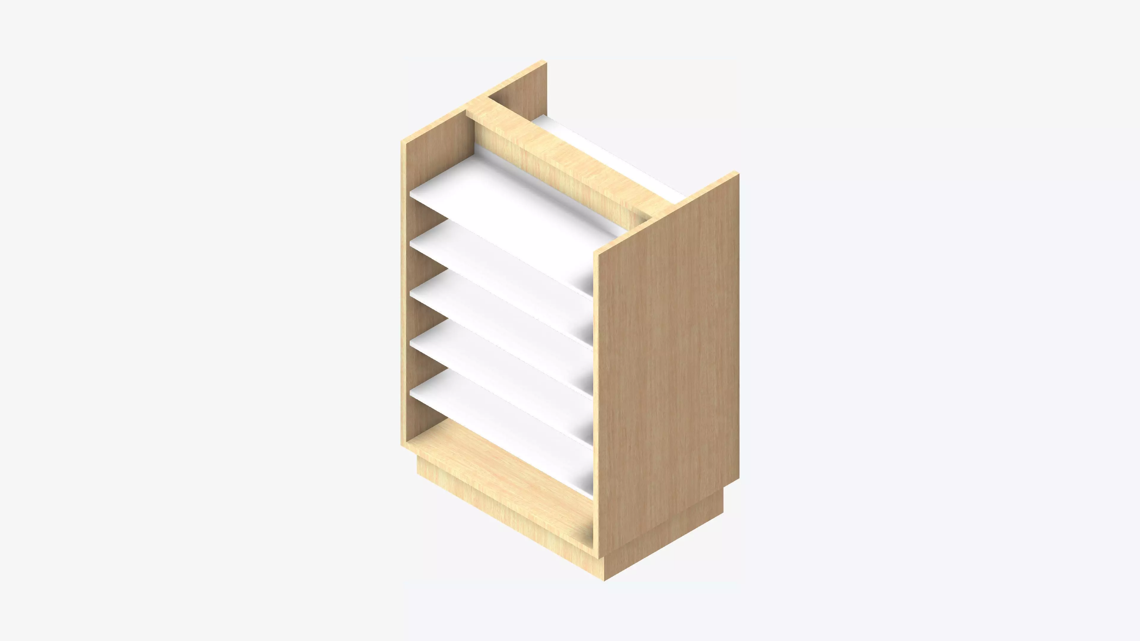 Shelving - Library - Integral - Convertible Low-poly 3D model_0