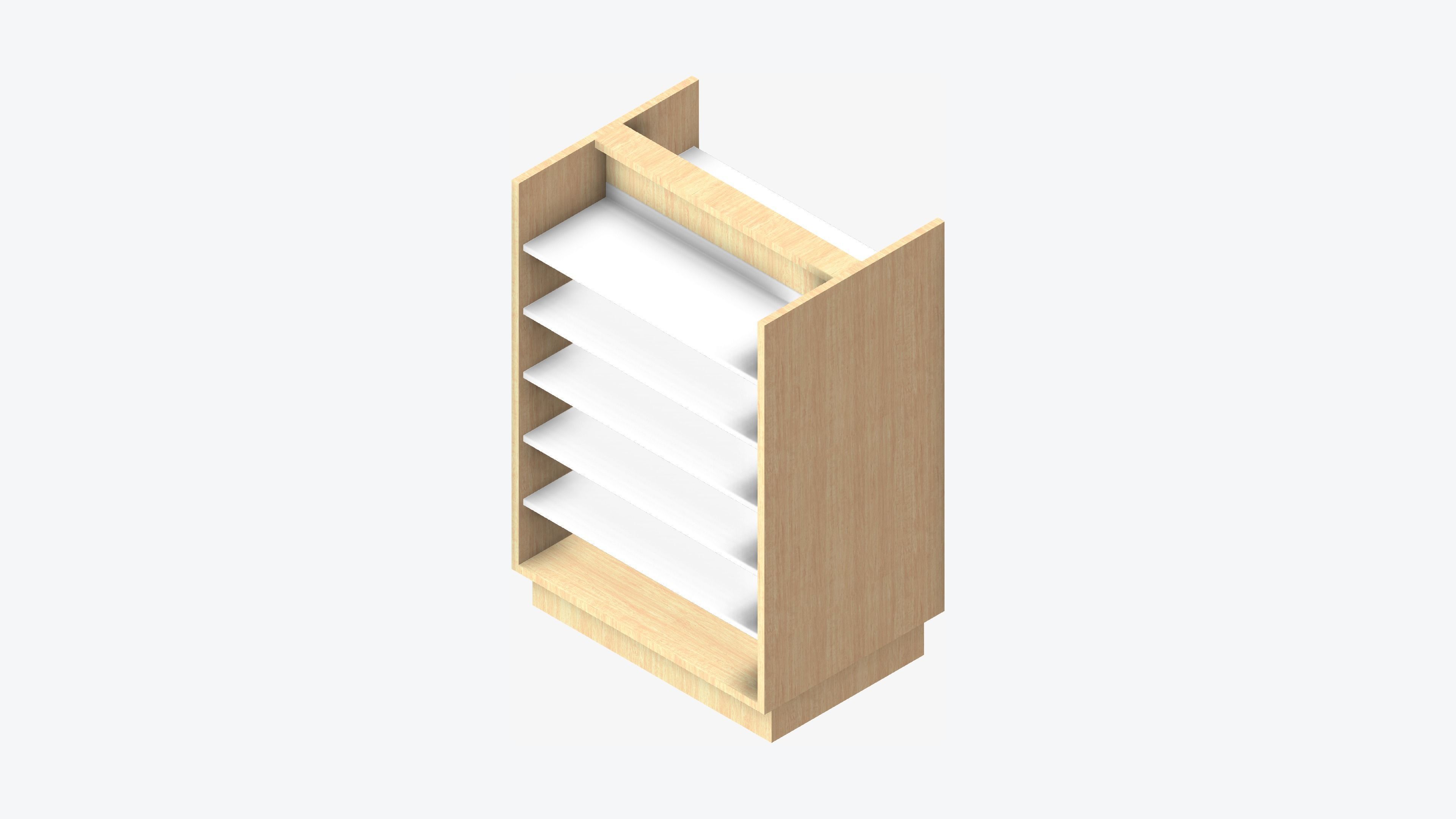 Shelving - Library - Integral - Convertible Low-poly 3D model_6