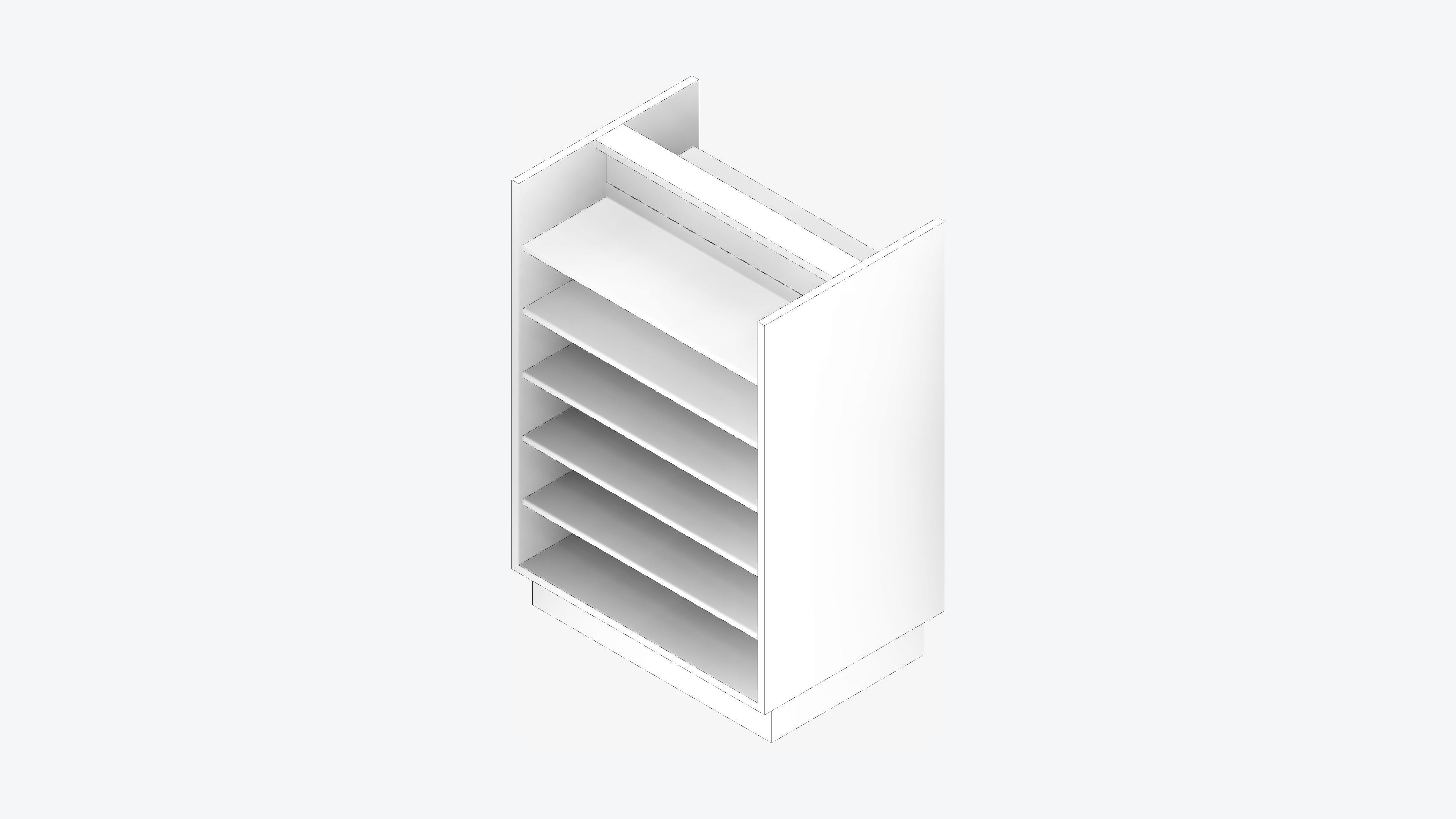 Shelving - Library - Integral - Convertible Low-poly 3D model_2