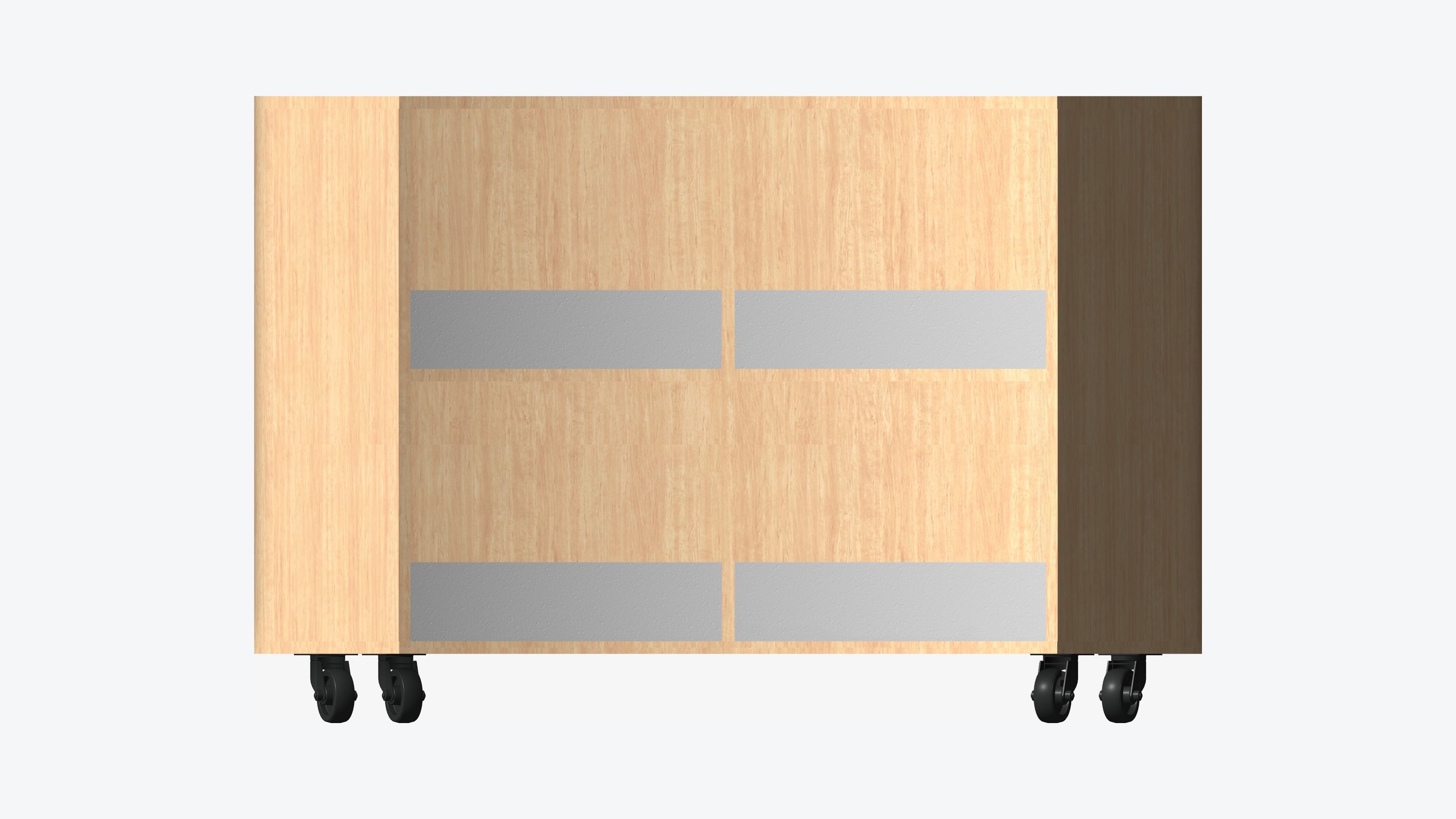 Shelving - Library - Integral - Curve - 2 Tier Low-poly 3D model_4