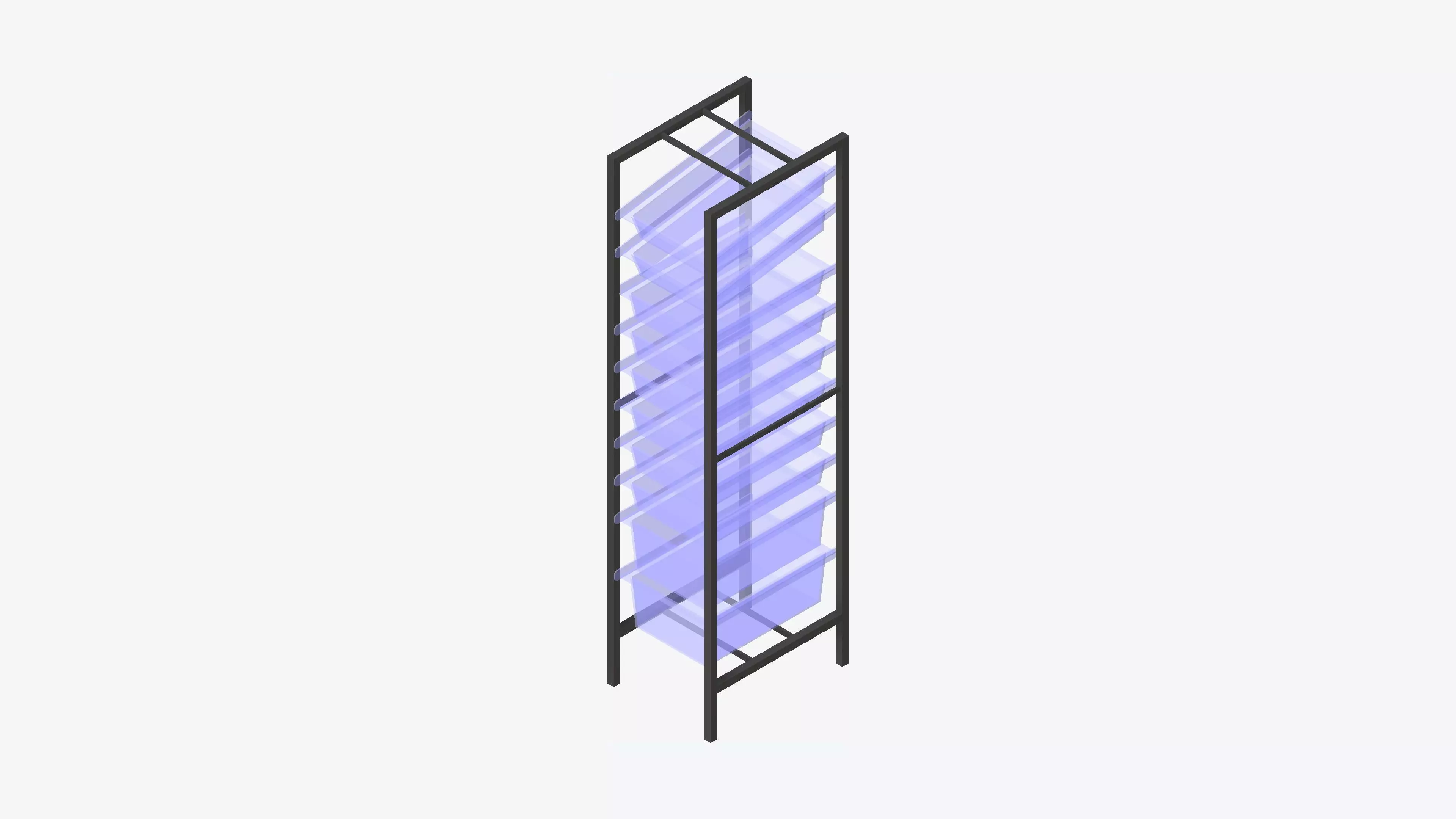 Shelving - Modular Rack - Integral - Type 3 Low-poly 3D model_0