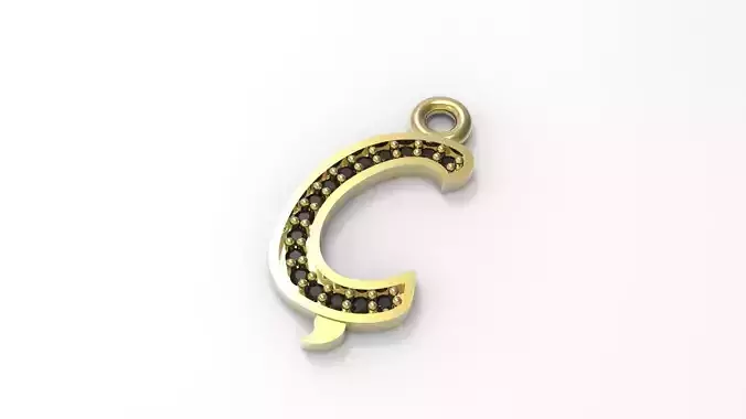 C Letter Alphabet Pendant