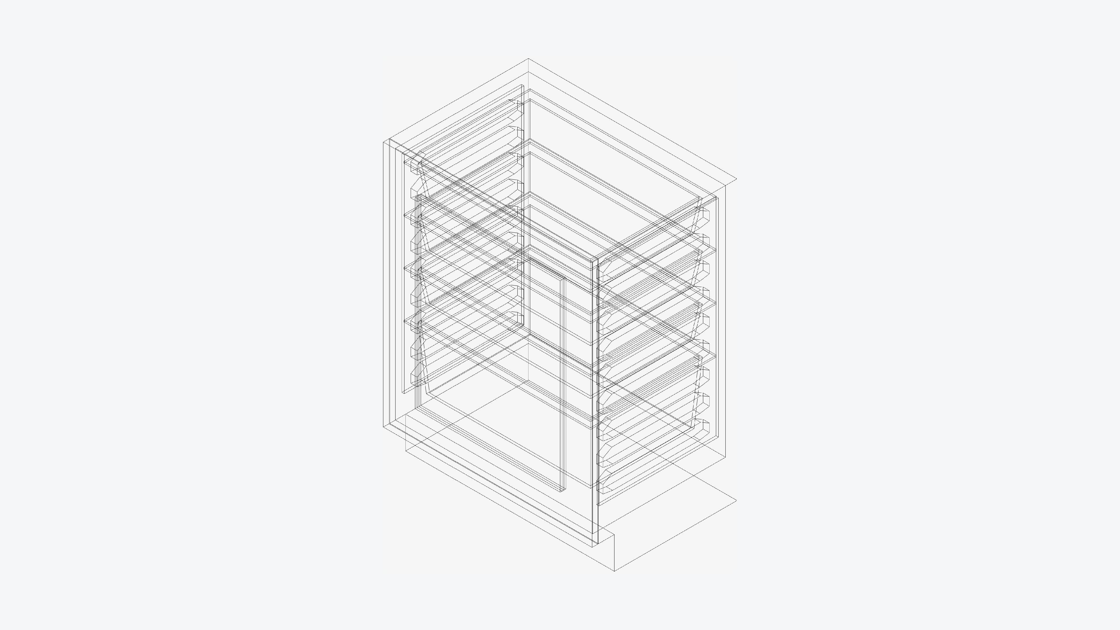 Storage Unit - Under Bench - Integral - Type 1 Low-poly 3D model_3