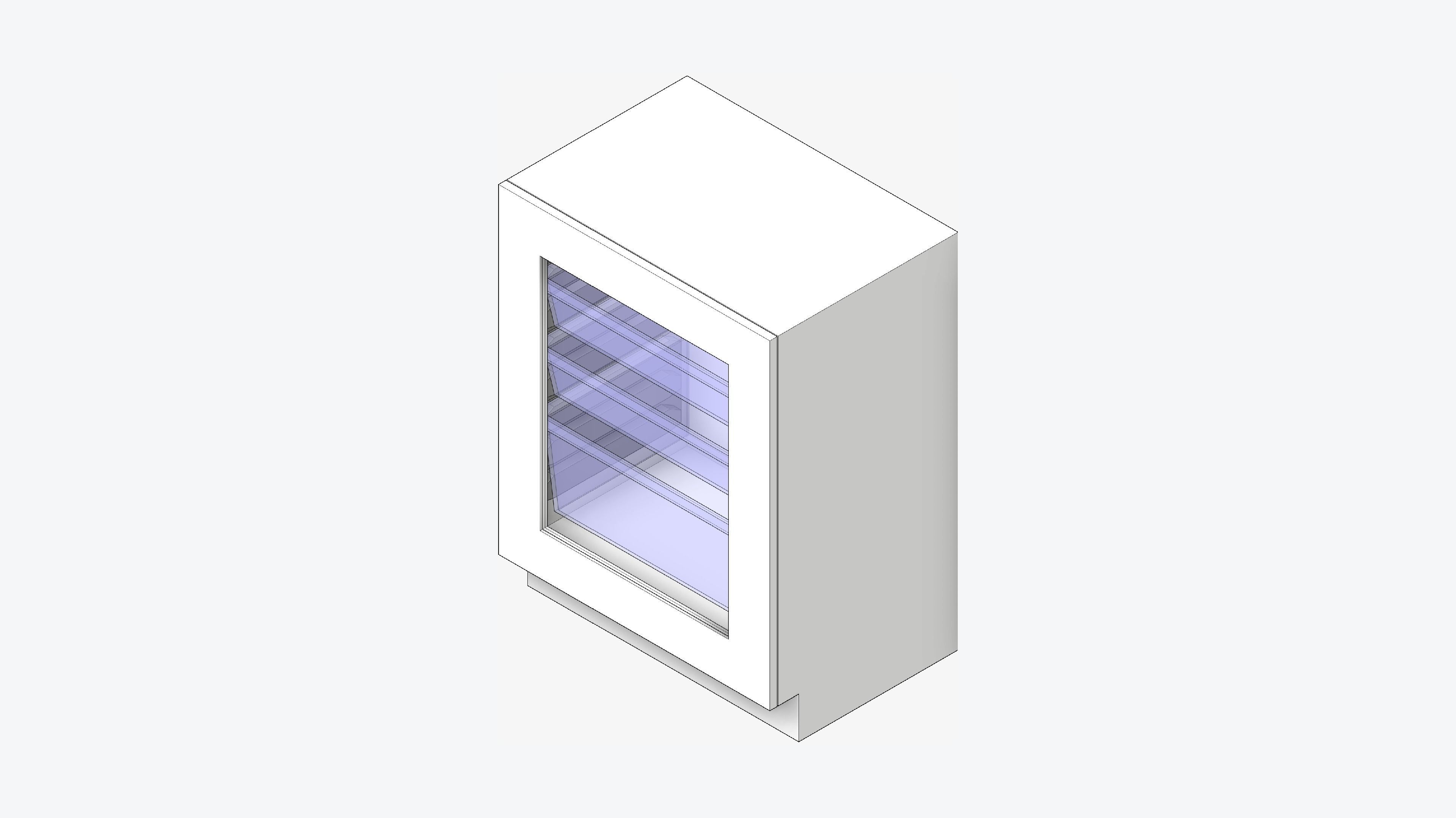Storage Unit - Under Bench - Integral - Type 1 Low-poly 3D model_1