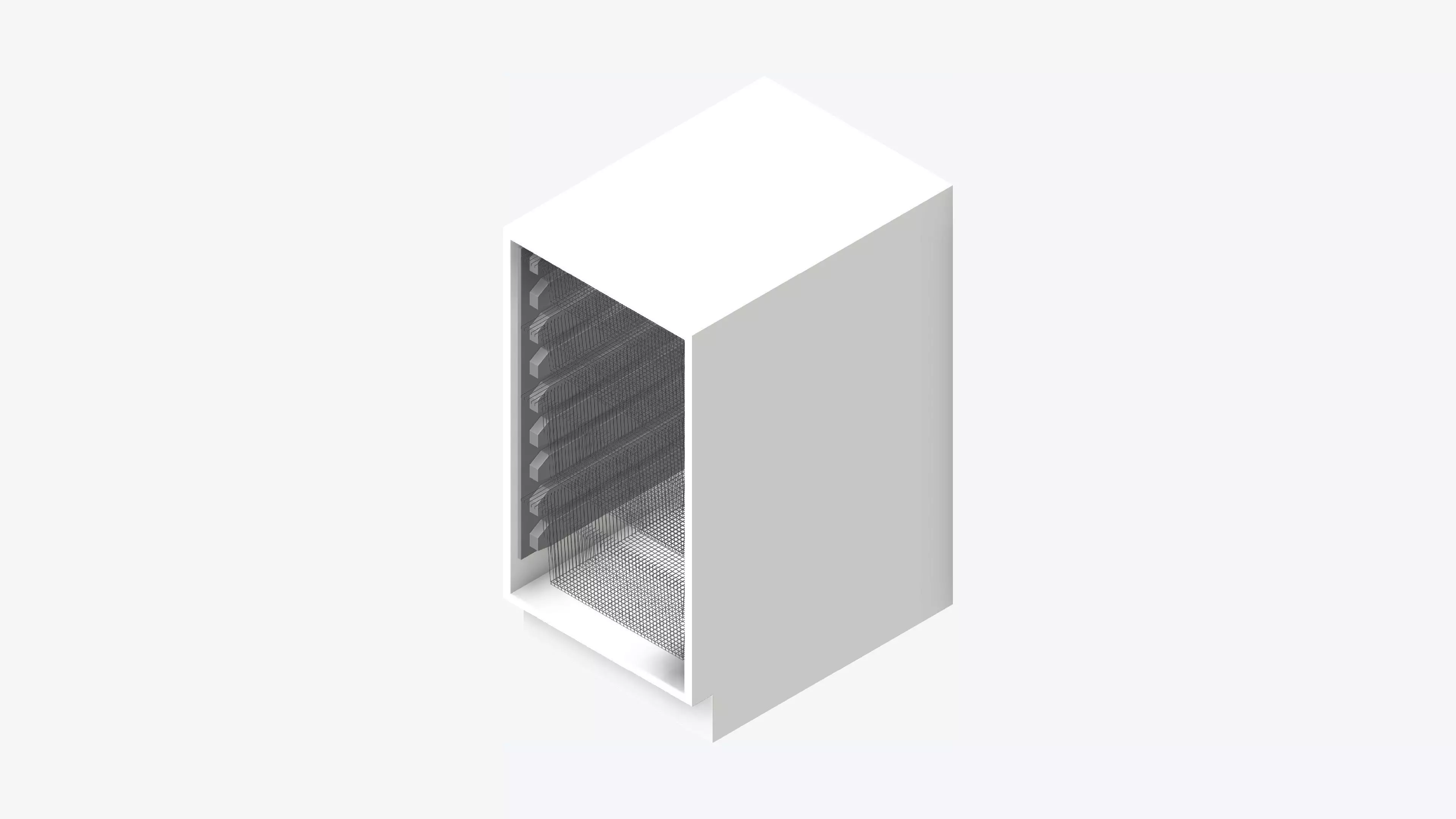 Storage Unit - Under Bench - Integral - Type 3 Low-poly 3D model_0
