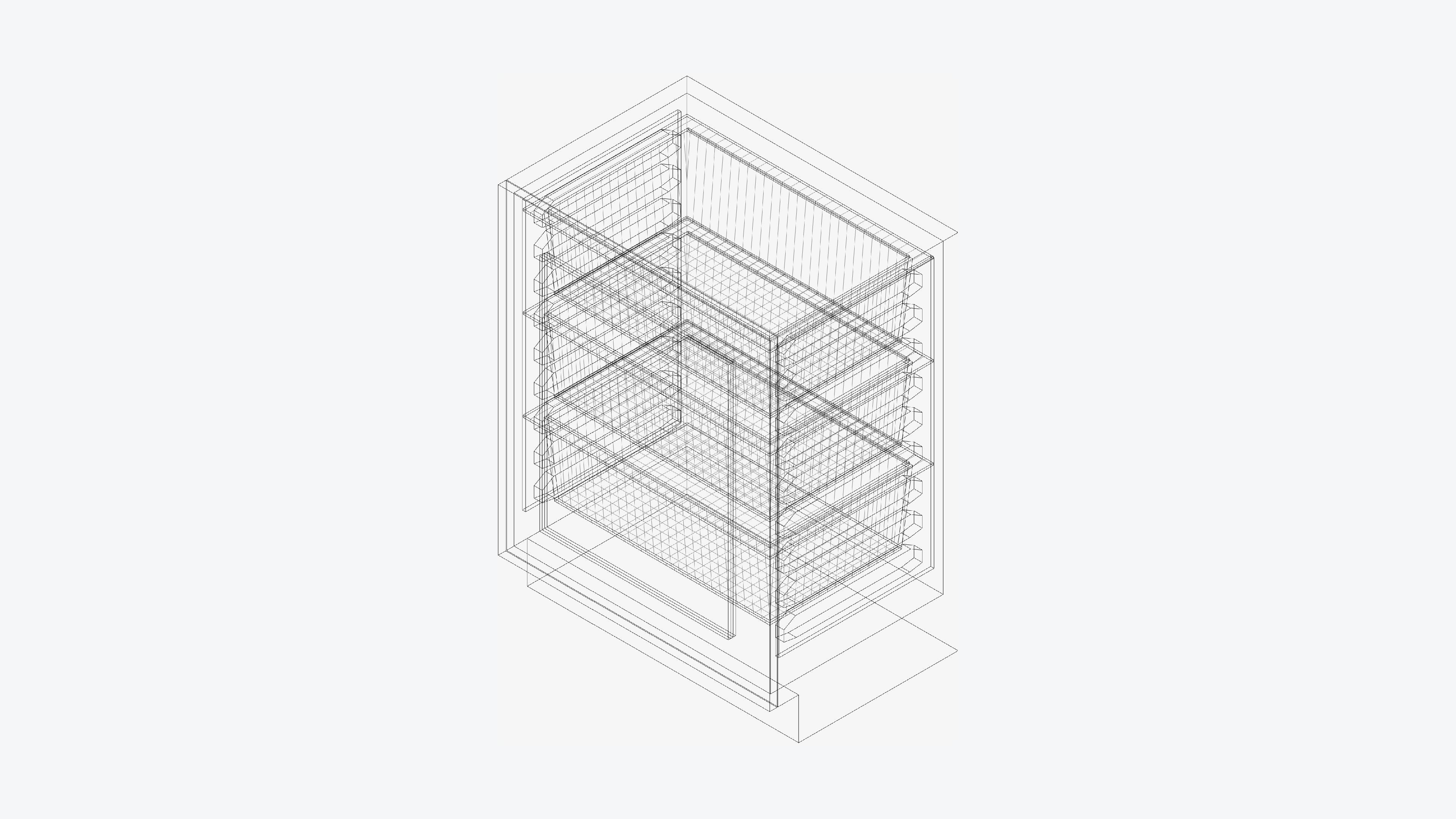Storage Unit - Under Bench - Integral - Type 4 Low-poly 3D model_3