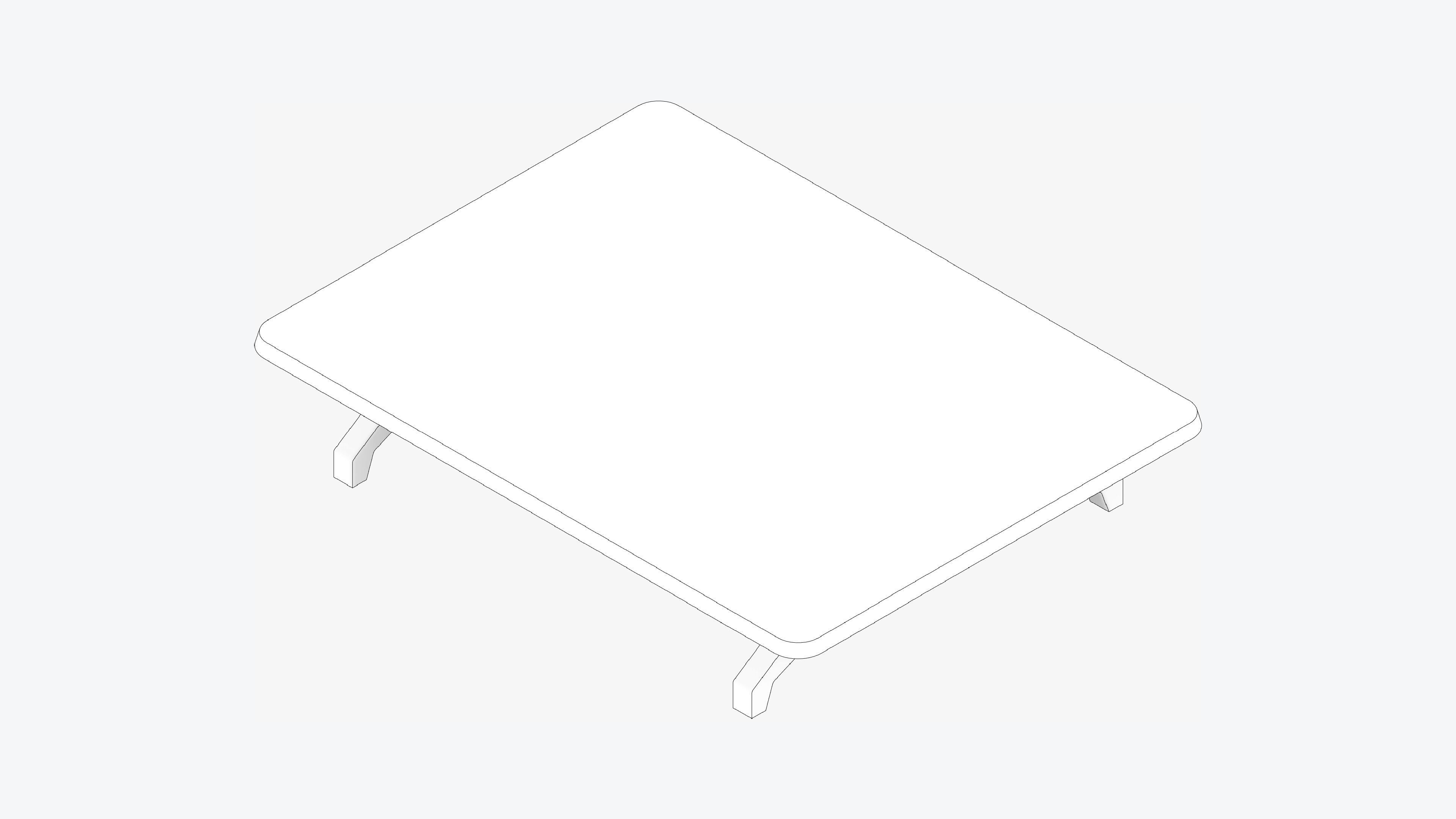 Table - Coffee - Simplicity - Rectangle Low-poly 3D model_2