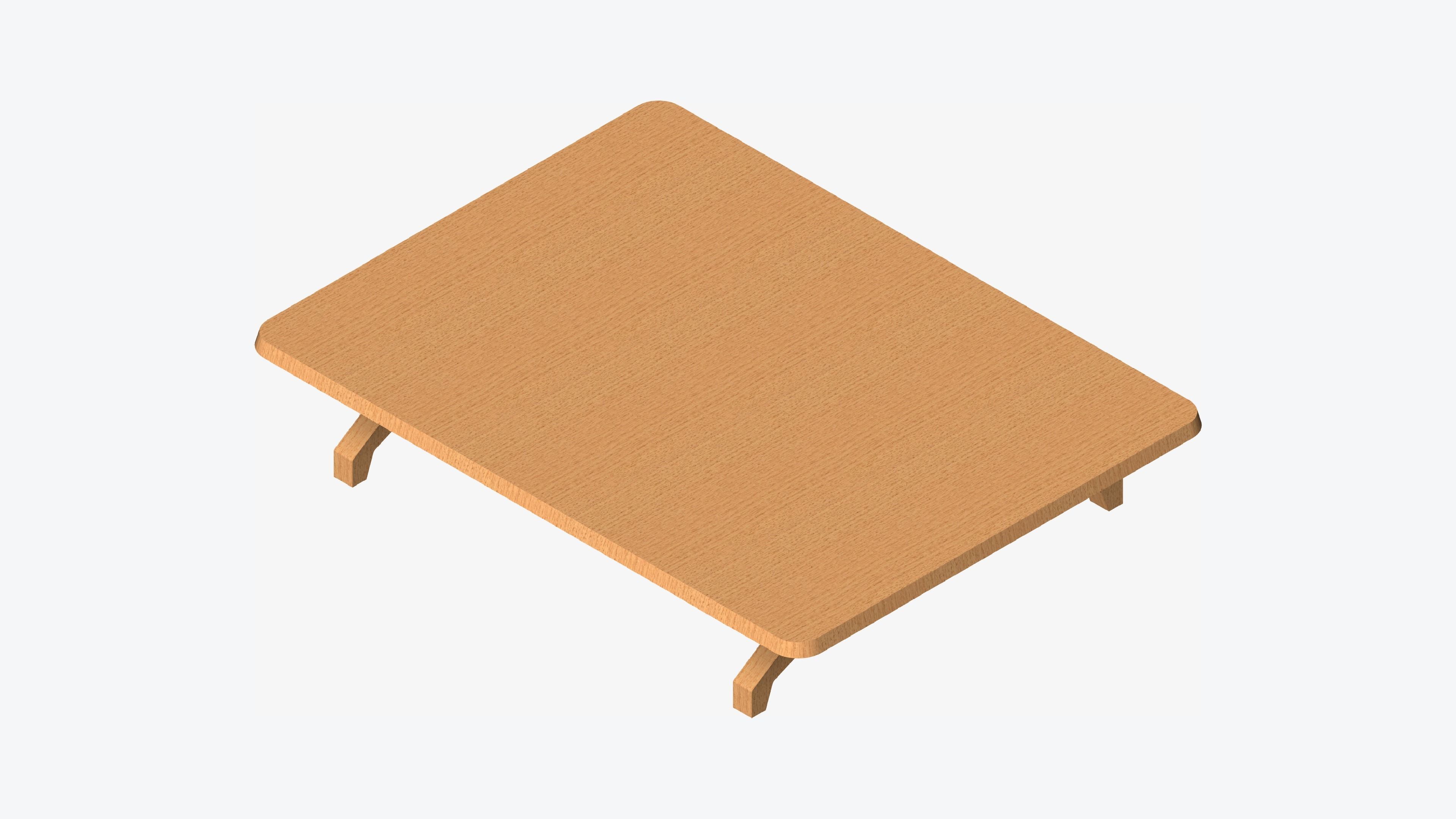 Table - Coffee - Simplicity - Rectangle Low-poly 3D model_6