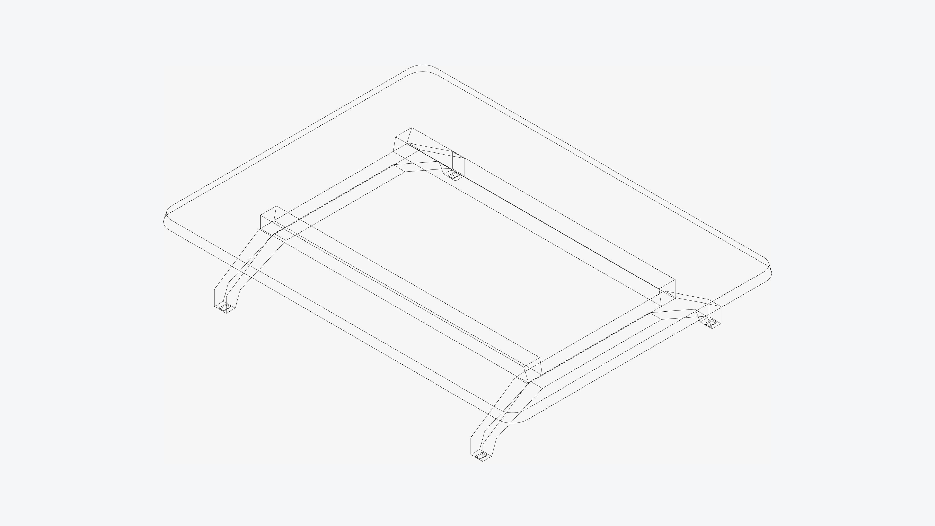 Table - Coffee - Simplicity - Rectangle Low-poly 3D model_3